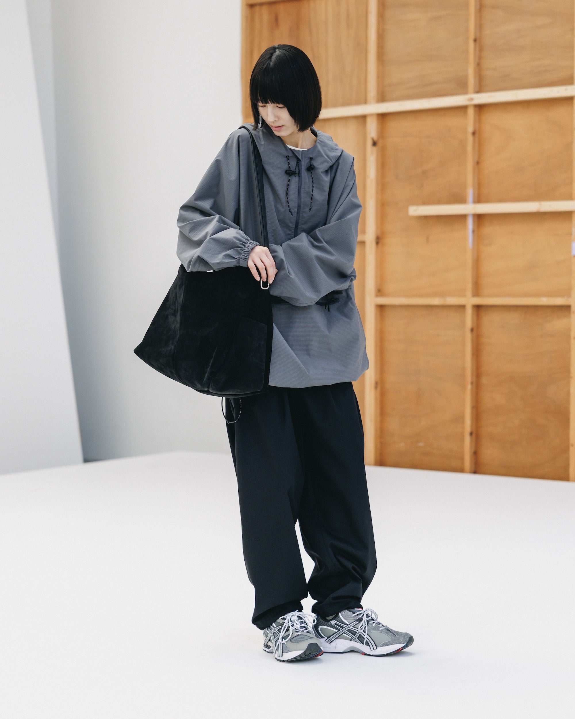 PACKABLE CITY ANORAK PARKA  (GRAY(MINI GRAPH CHECK))