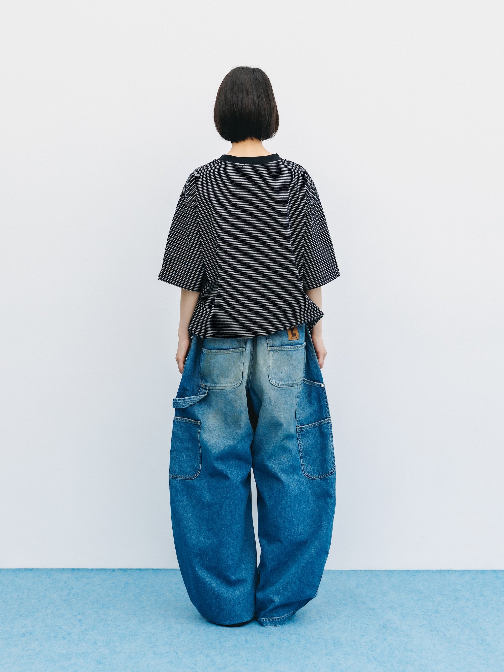 リックオウエンス 初期スラブ泥加工デニム 25 ブルー 5.13 WED 20:00- IN STOCK】VINTAGE DYED SELVEDGE DENIM DOUBLE KNEE CURV