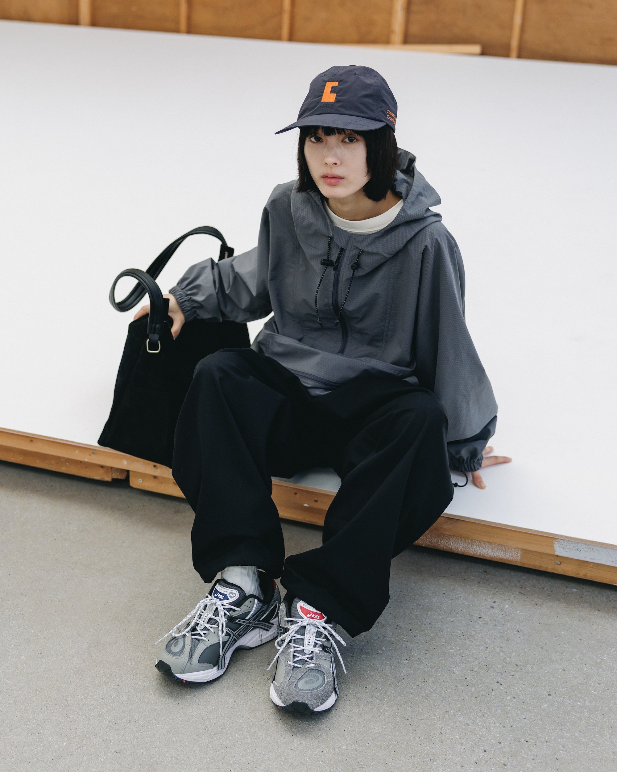 【2.4 WED 20:00- IN STOCK】T/C GABARDINE CITY UNIFORM WIDE TAPERED PANTS (BLACK)