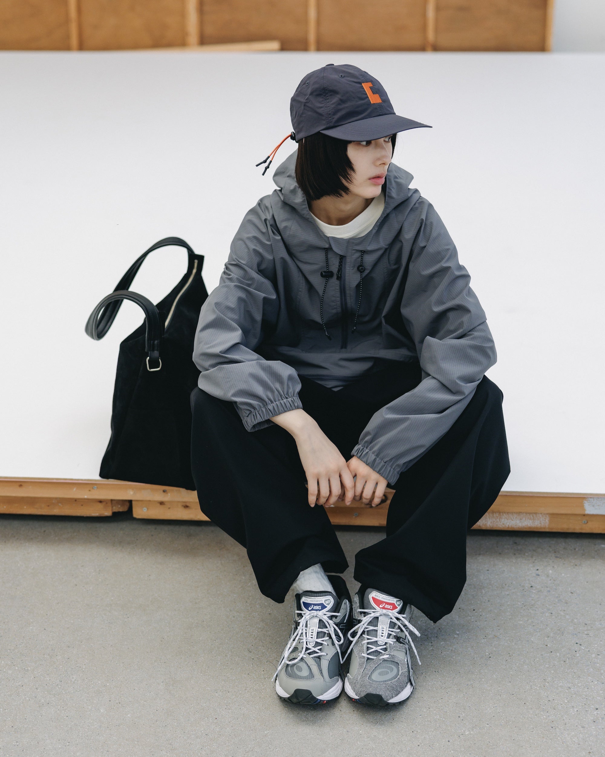PACKABLE CITY ANORAK PARKA  (GRAY(MINI GRAPH CHECK))