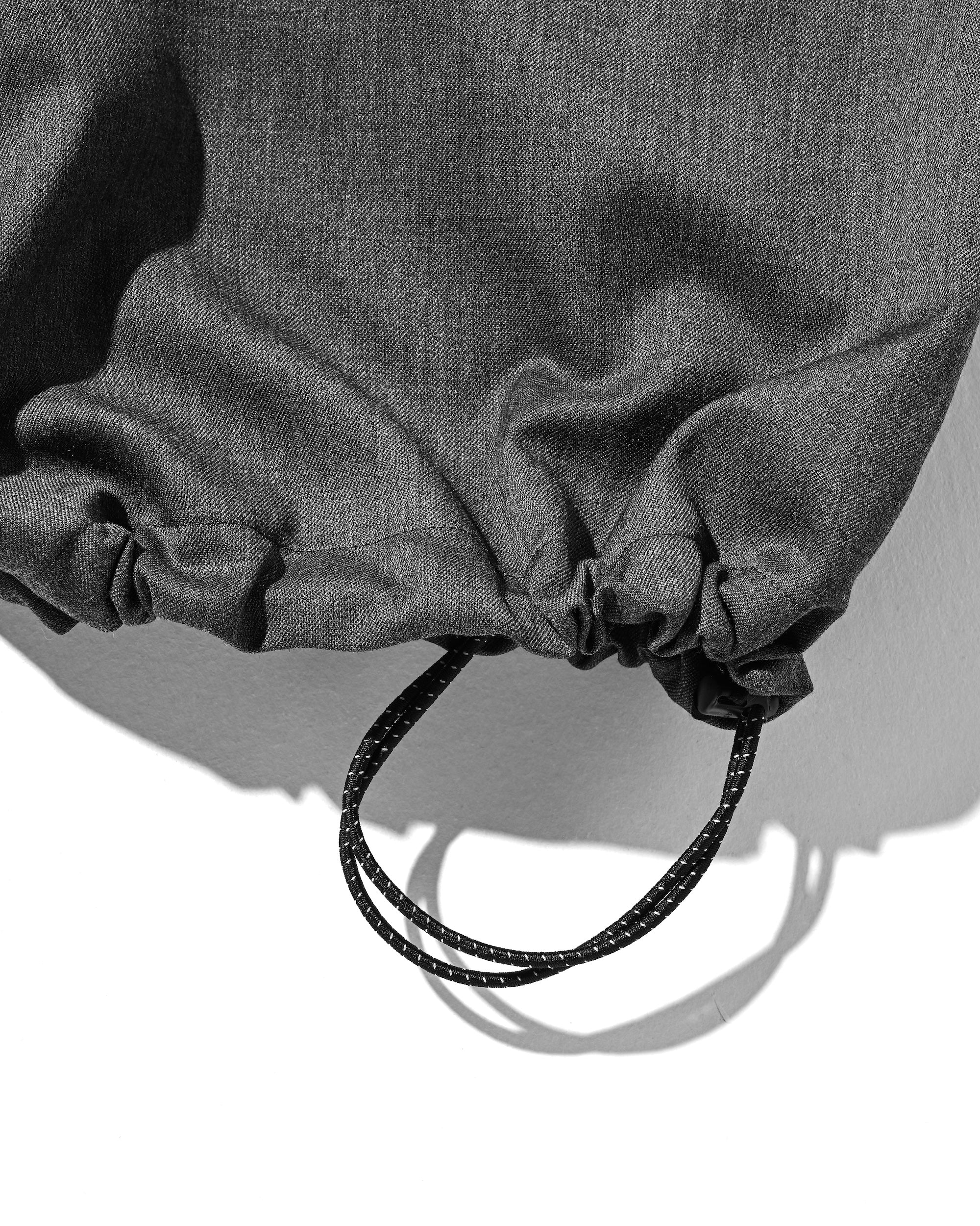 WOOL GABARDINE CITY UNIFORM WIDE STRAIGHT PANTS (GRAY)