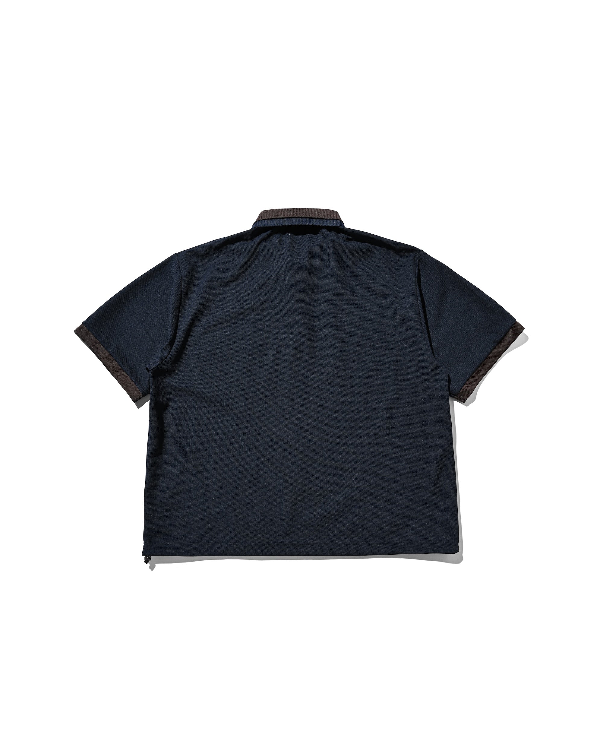 ACTIVE CITY S/S DOUBLE COLLAR POLO SHIRT (NAVY×BROWN)