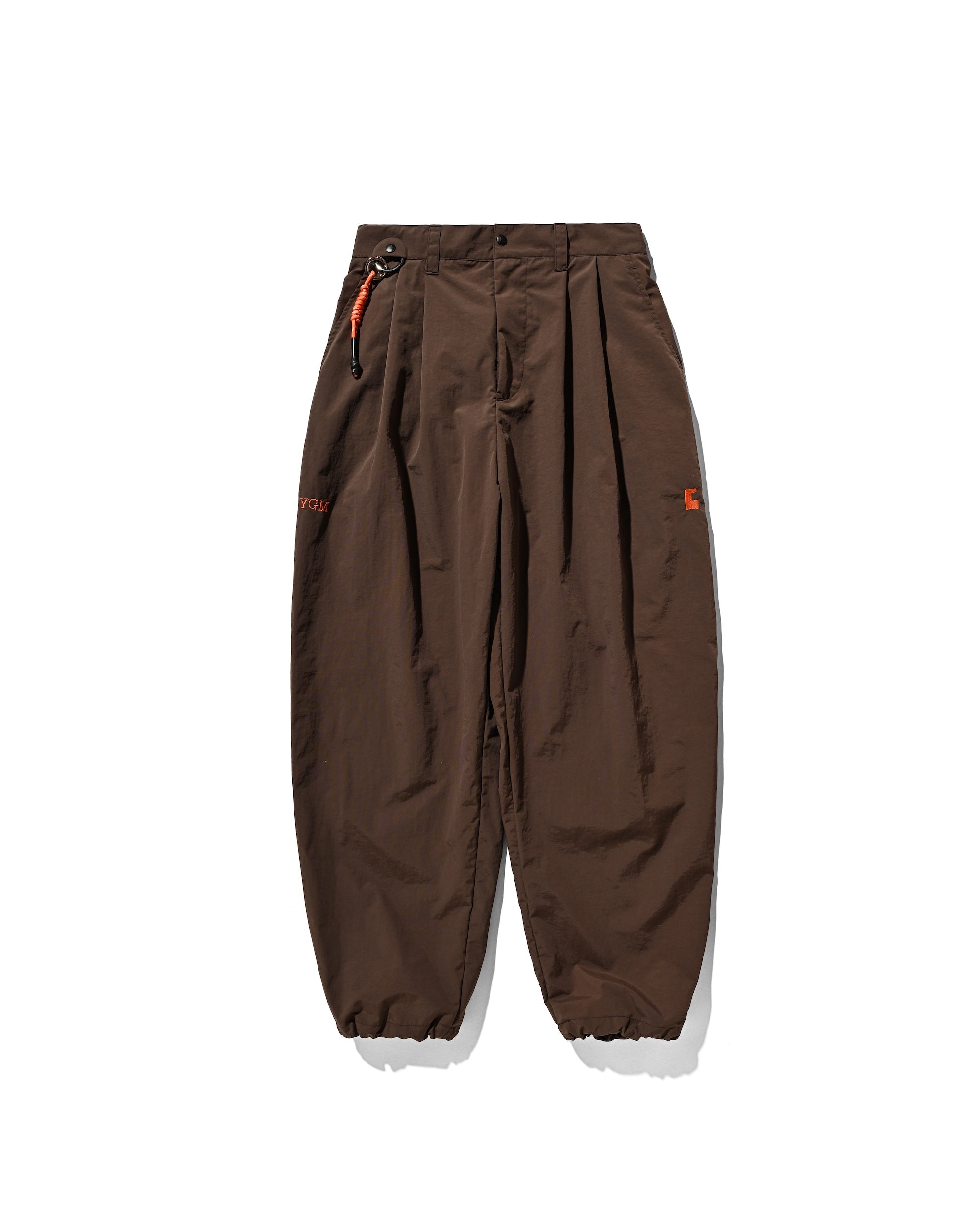 【10.15 WED 20:00- IN STOCK】WATER REPELLENT NYLON CITY UNIFORM WIDE TAPERED PANTS FOR YGM (BROWN×ORANGE)