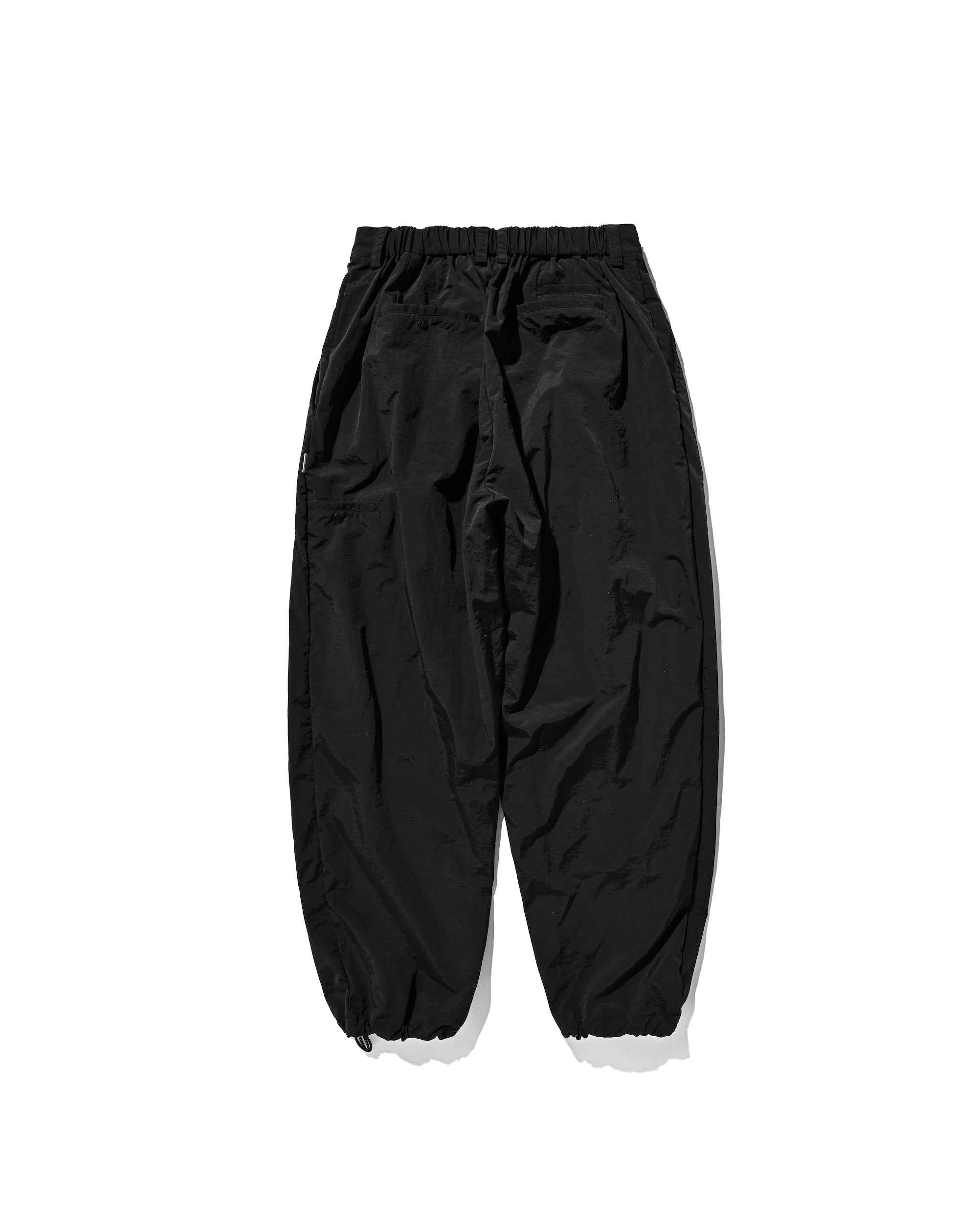 【10.15 WED 20:00- IN STOCK】WATER REPELLENT NYLON CITY UNIFORM WIDE TAPERED PANTS FOR YGM (BLACK×BLACK)