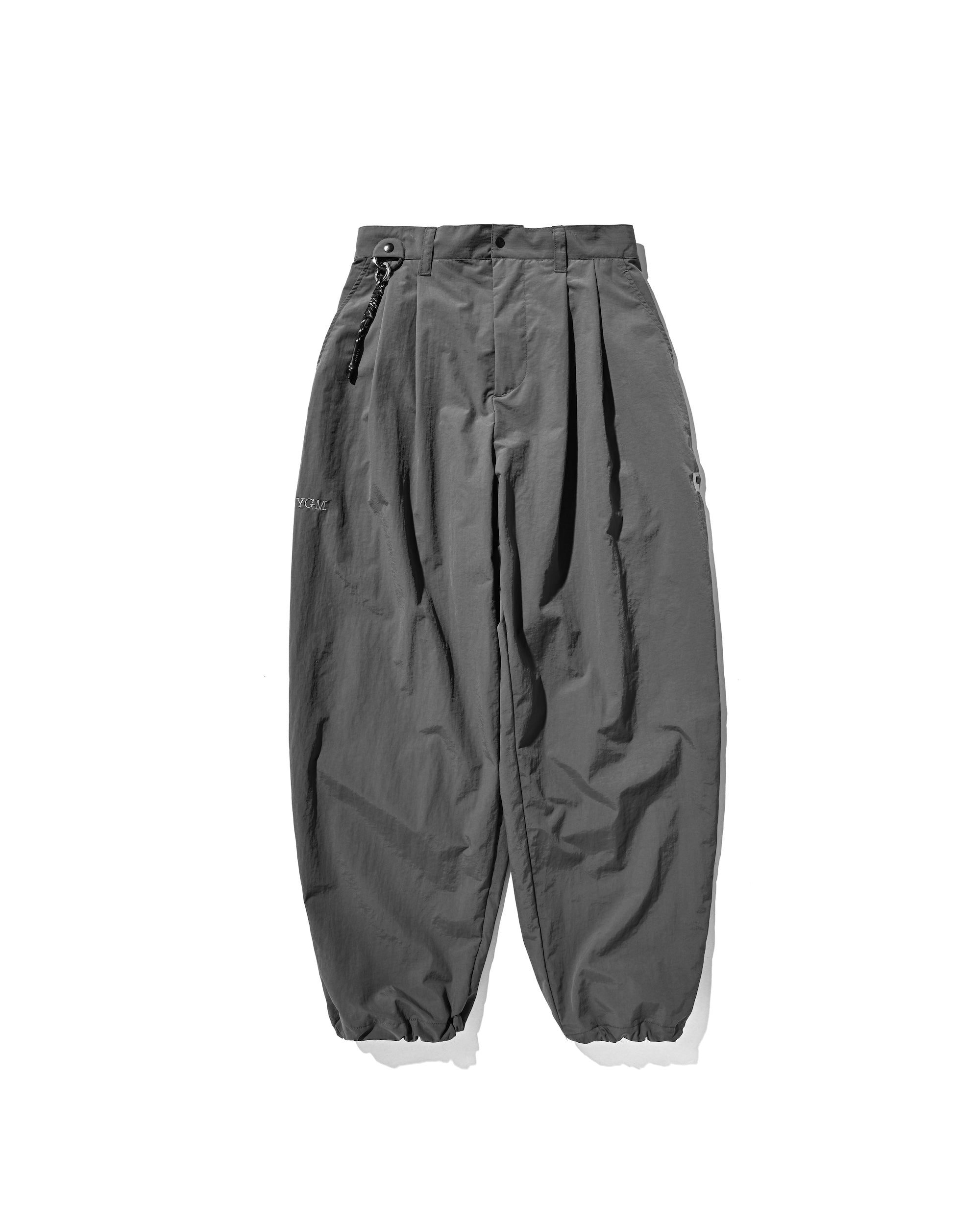 【10.15 WED 20:00- IN STOCK】WATER REPELLENT NYLON CITY UNIFORM WIDE TAPERED PANTS FOR YGM (GRAY×GRAY)