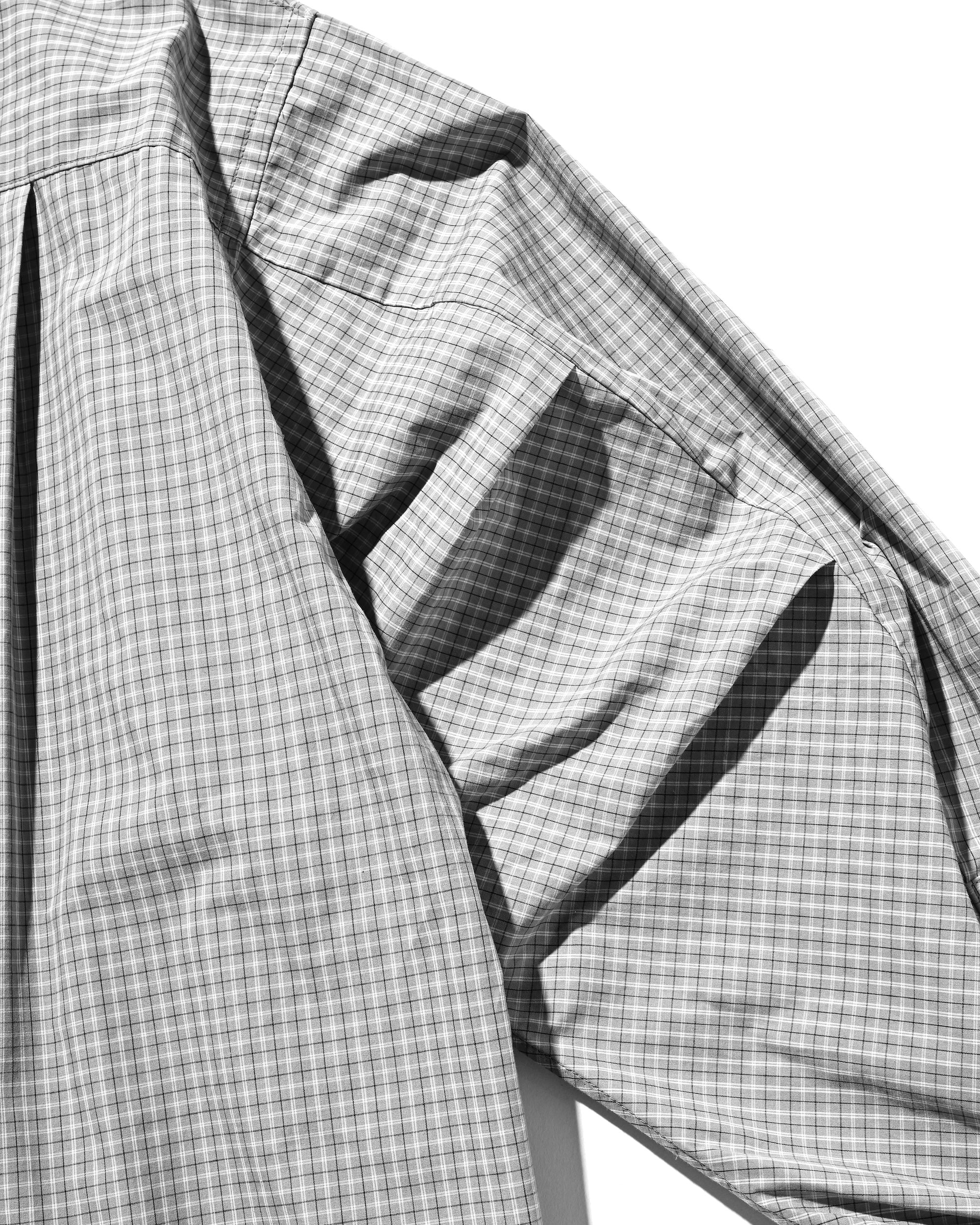 【11.8 SAT 20:00- IN STOCK】MINI PLAID L/S PULLOVER SHIRT (GRAY)