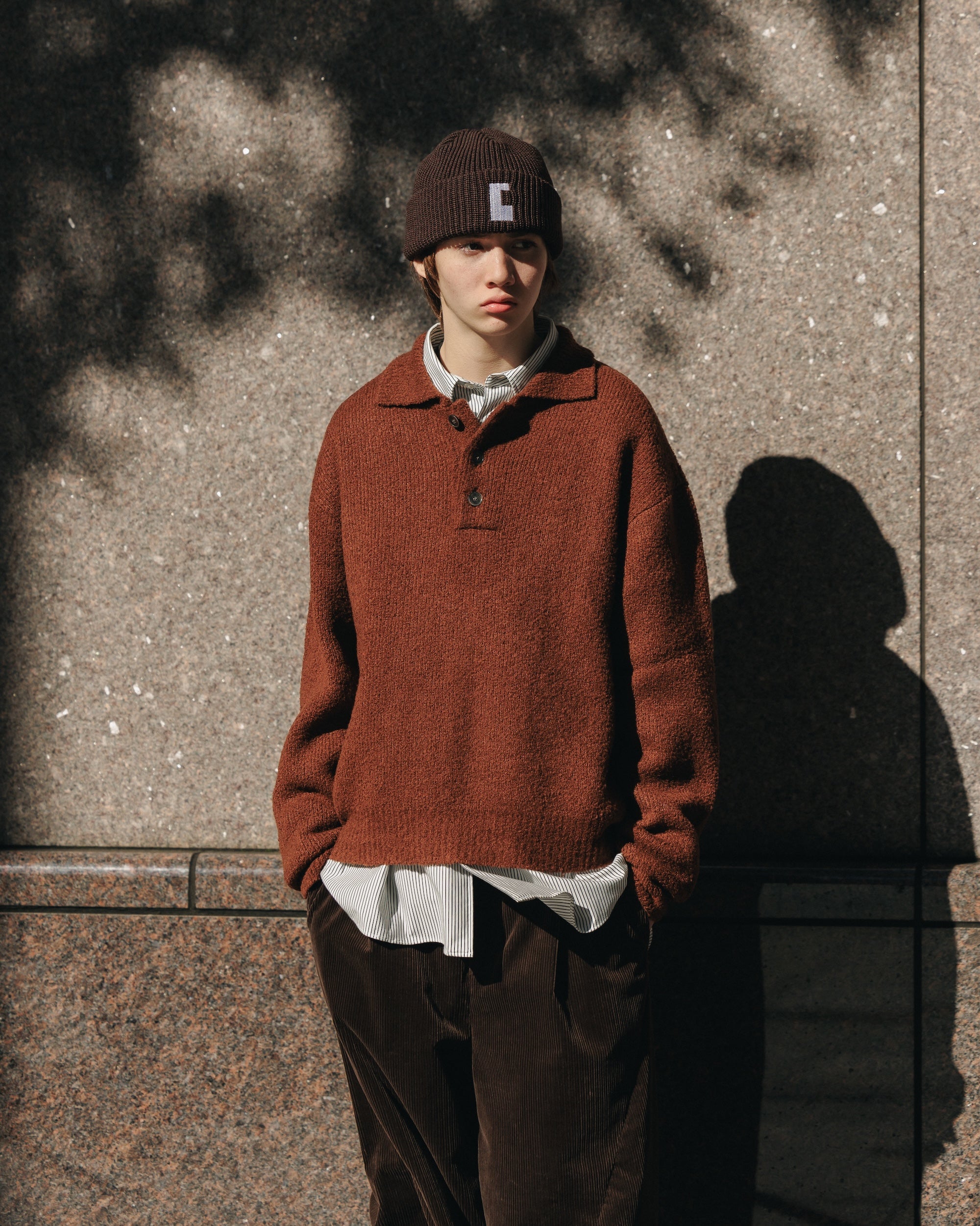 SLUB PILE KNIT POLO.