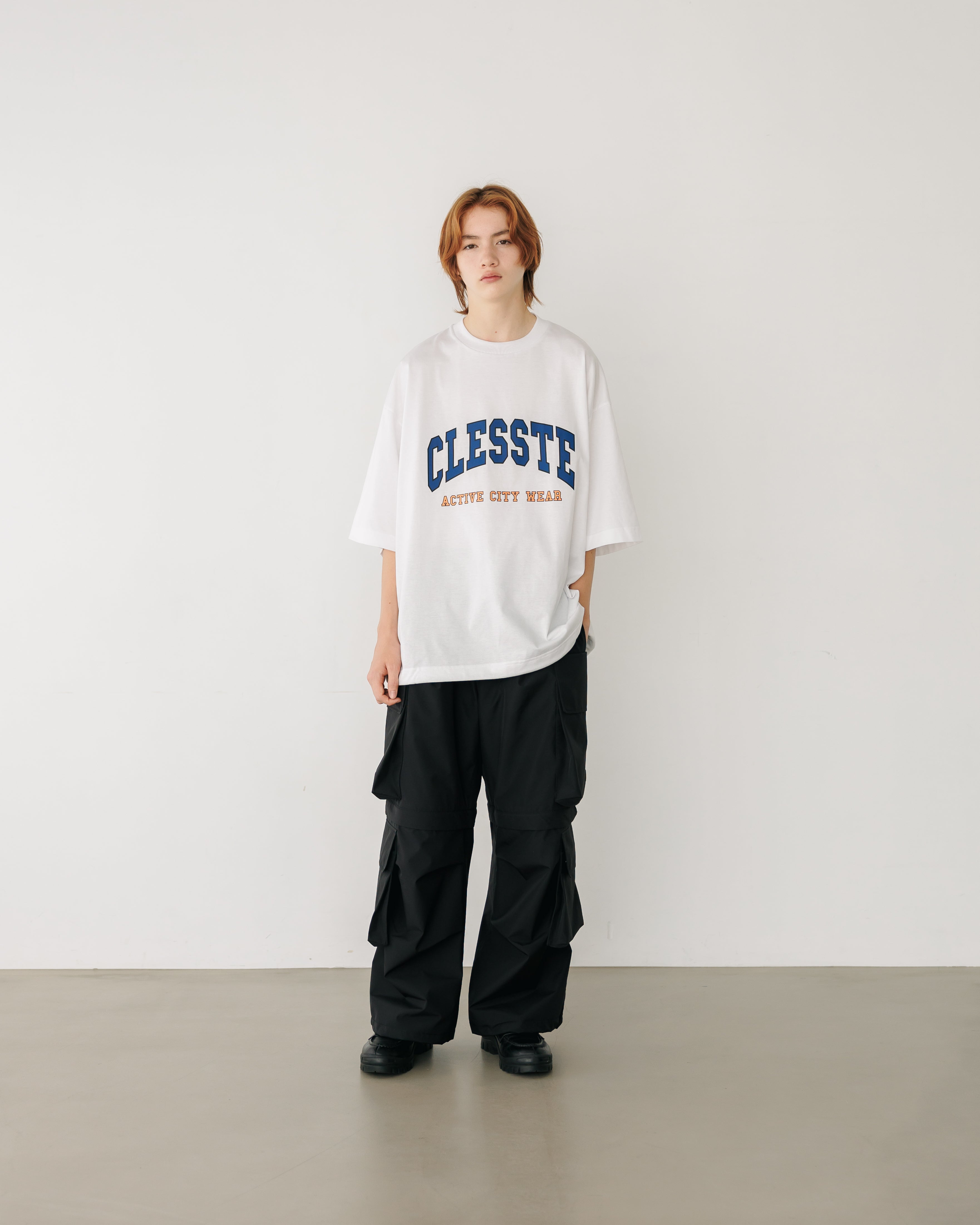 【7.17 WED 20:00- IN STOCK】“COLLEGE LOGO” MASSIVE T-SHIRT WITH DRAWSTRINGS.