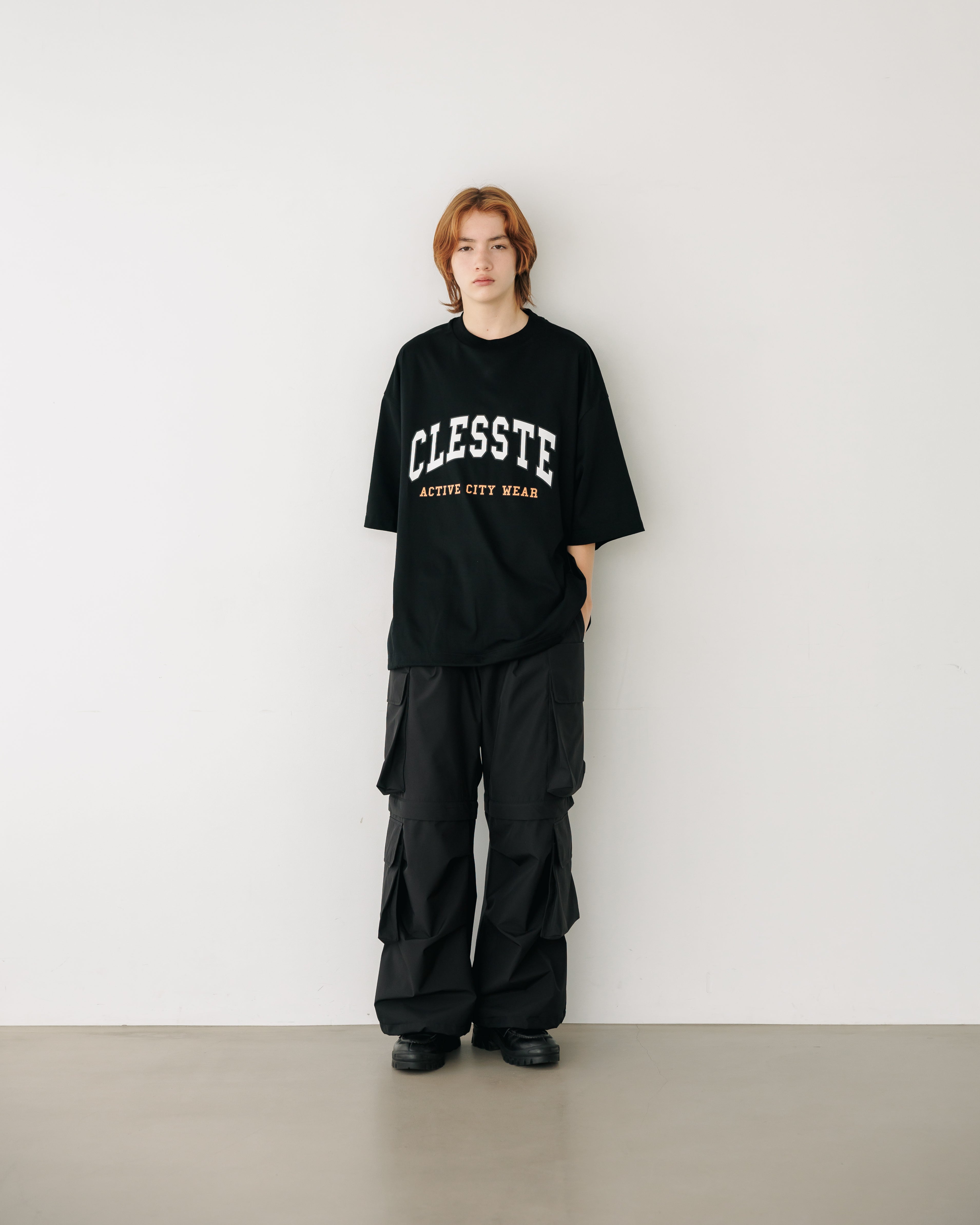 【7.17 WED 20:00- IN STOCK】“COLLEGE LOGO” MASSIVE T-SHIRT WITH DRAWSTRINGS.