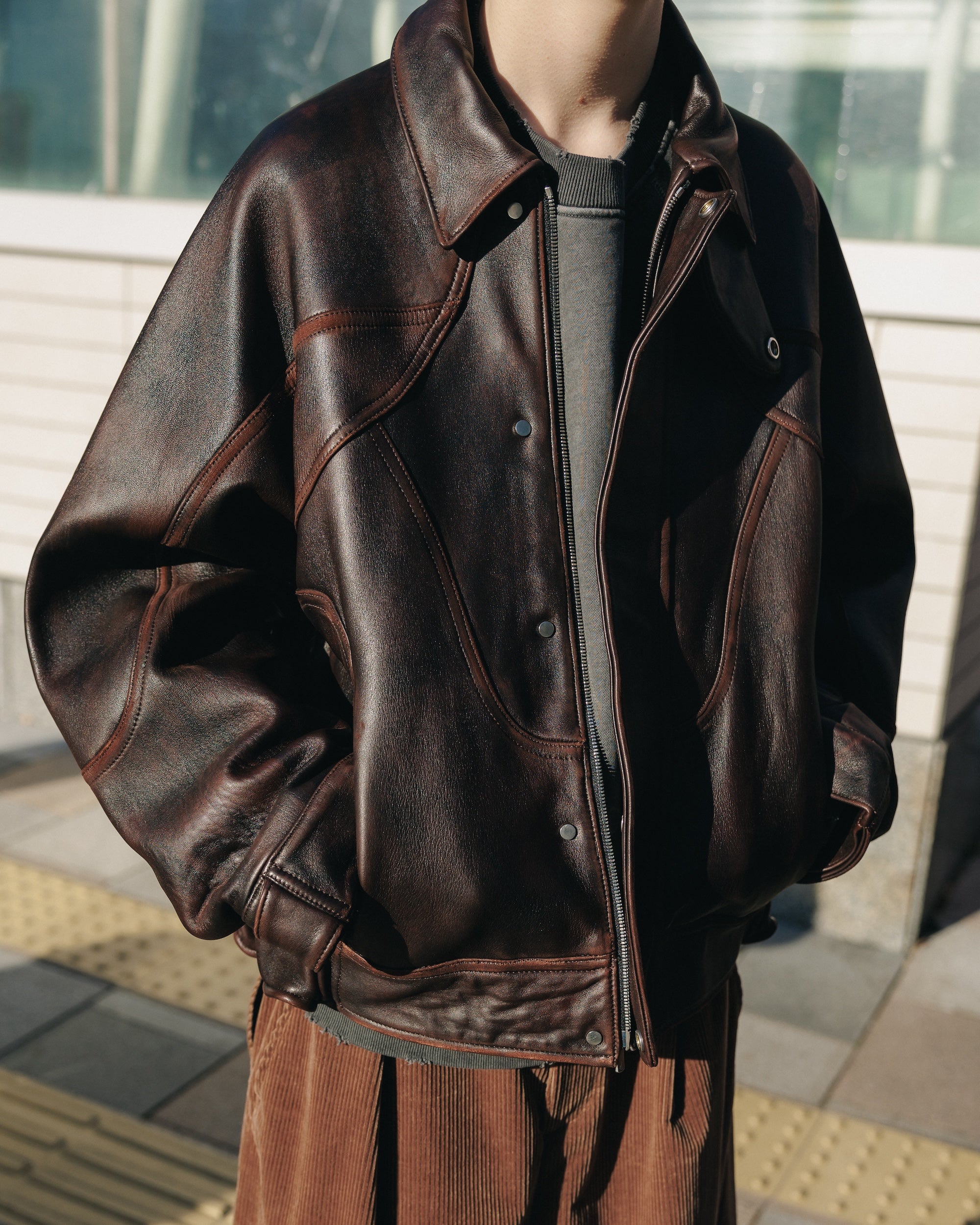 【1.4 SAT 20:00- IN STOCK】 VINTAGE LEATHER FUTURE JACKET