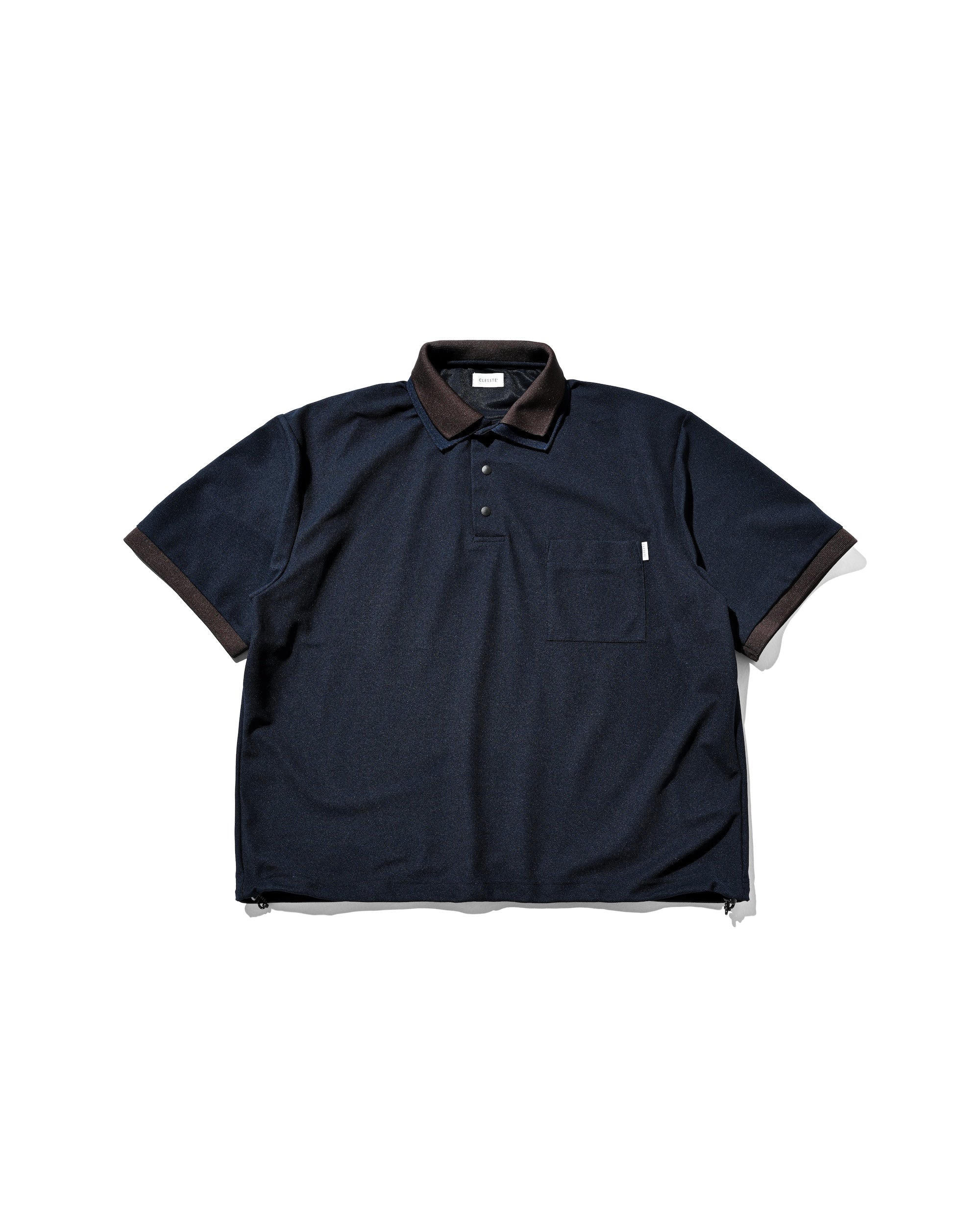 【7.11 SAT 20:00- IN STOCK】ACTIVE CITY S/S DOUBLE COLLAR POLO SHIRT (NAVY×BROWN)