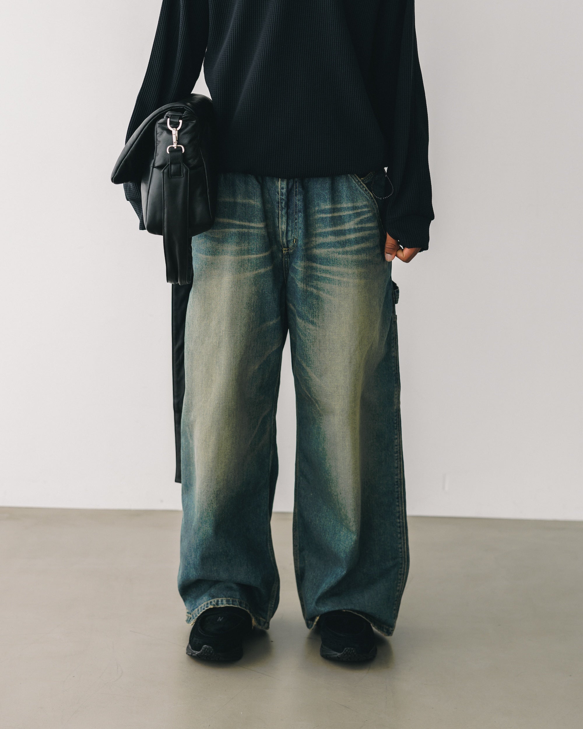 【3.8 SAT 20:00- IN STOCK】VINTAGE DYED SELVEDGE DENIM WORKER PANTS (VINTAGE INDIGO)