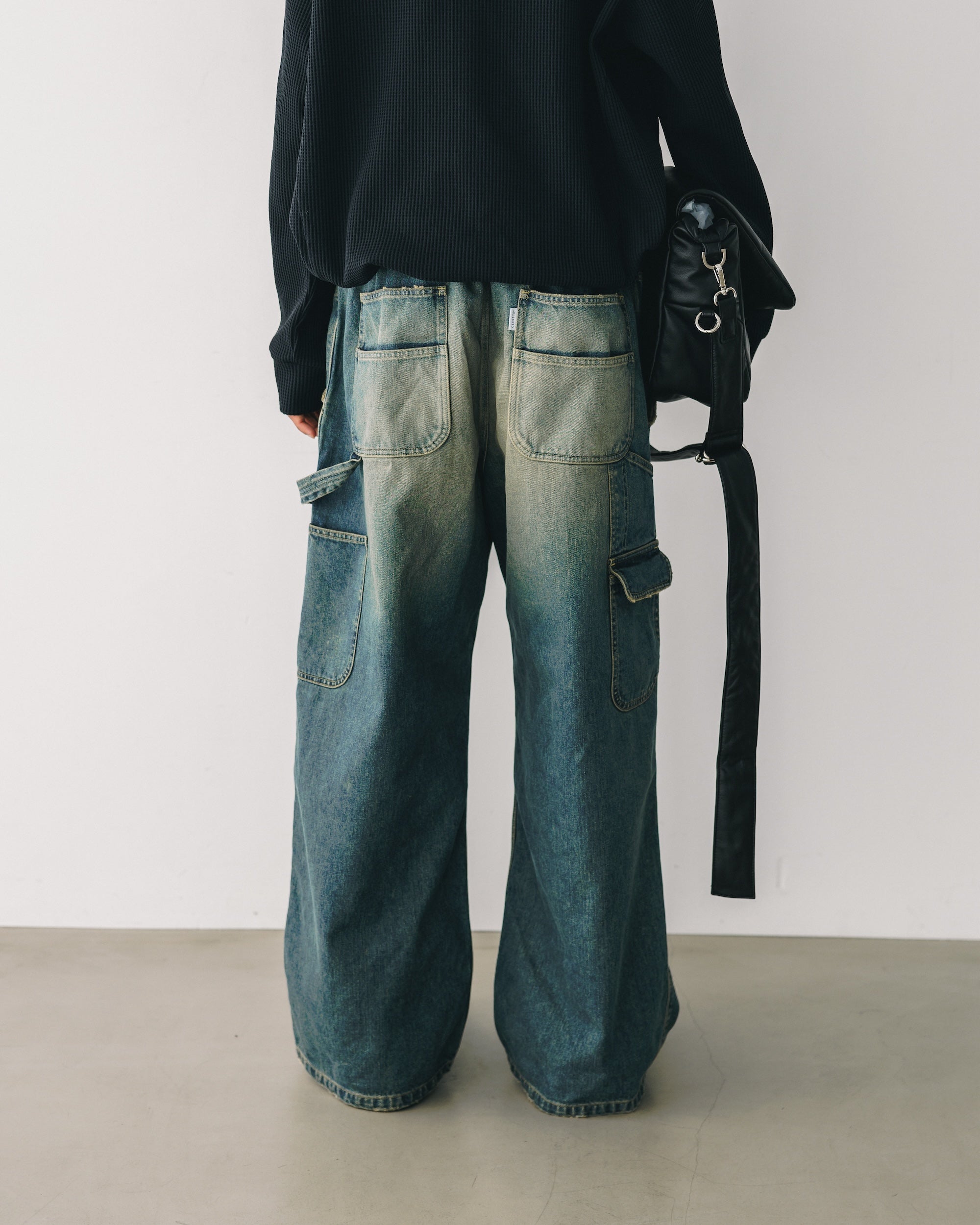 【3.8 SAT 20:00- IN STOCK】VINTAGE DYED SELVEDGE DENIM WORKER PANTS (VINTAGE INDIGO)