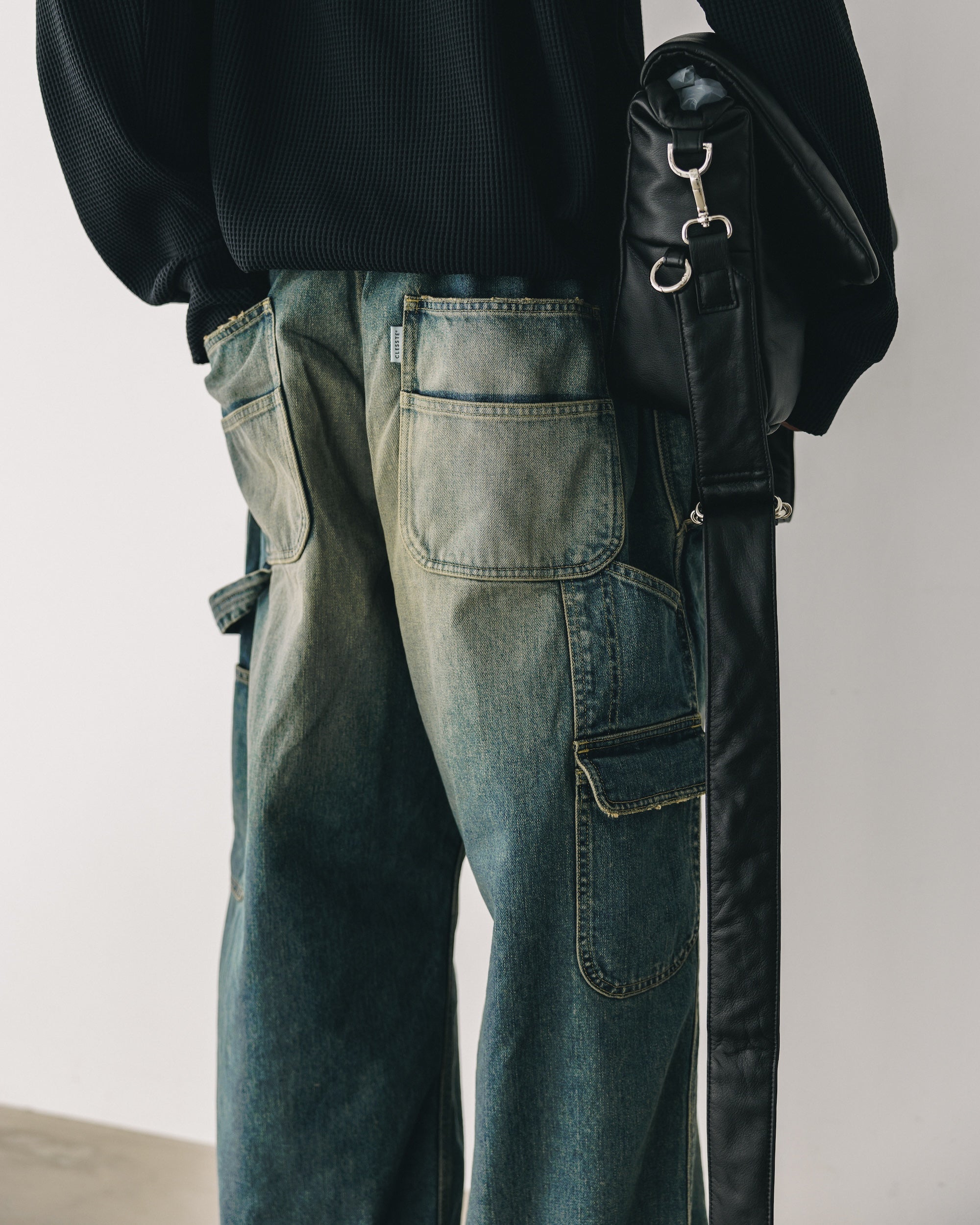 【3.8 SAT 20:00- IN STOCK】VINTAGE DYED SELVEDGE DENIM WORKER PANTS (VINTAGE INDIGO)