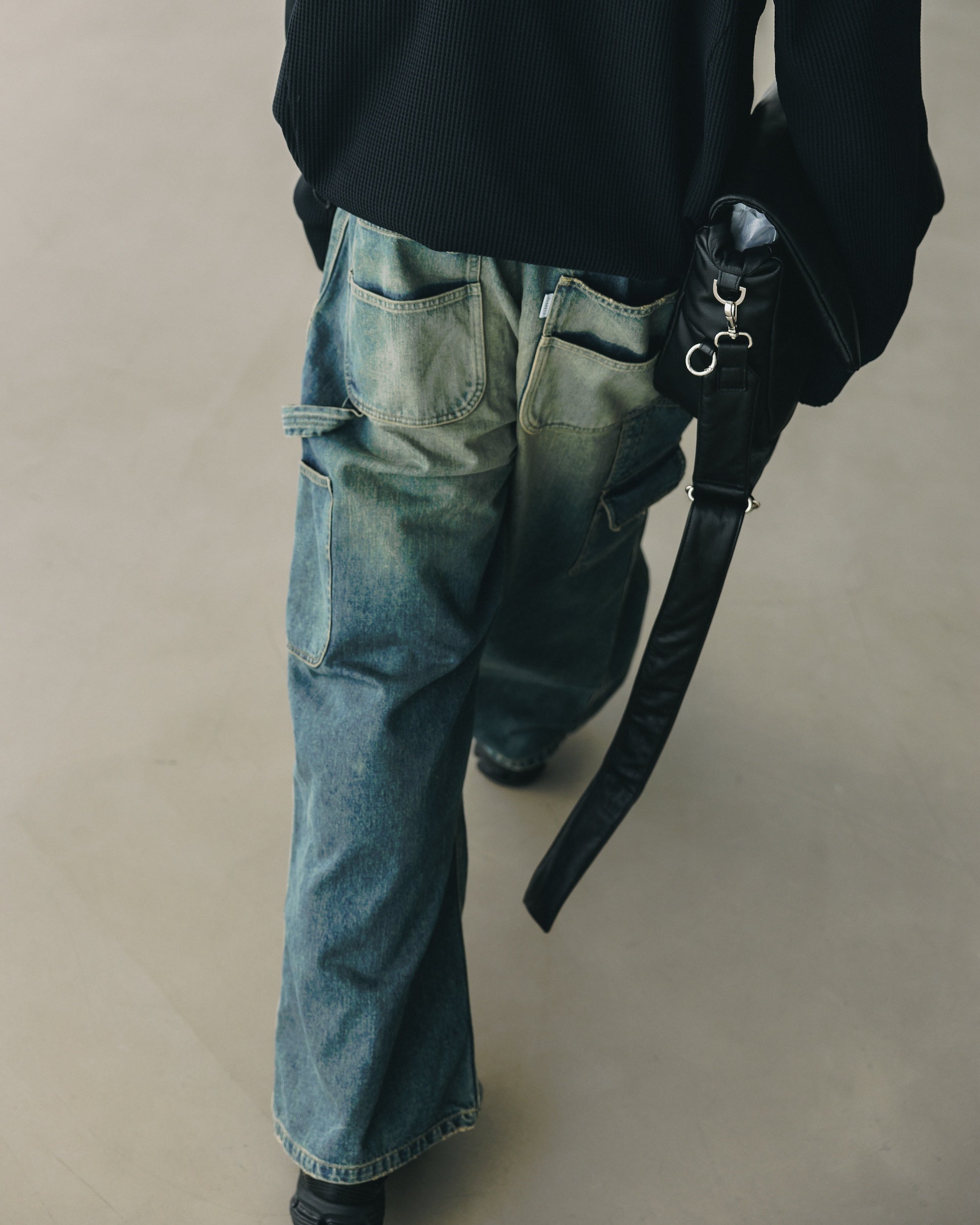 【3.8 SAT 20:00- IN STOCK】VINTAGE DYED SELVEDGE DENIM WORKER PANTS (VINTAGE INDIGO)