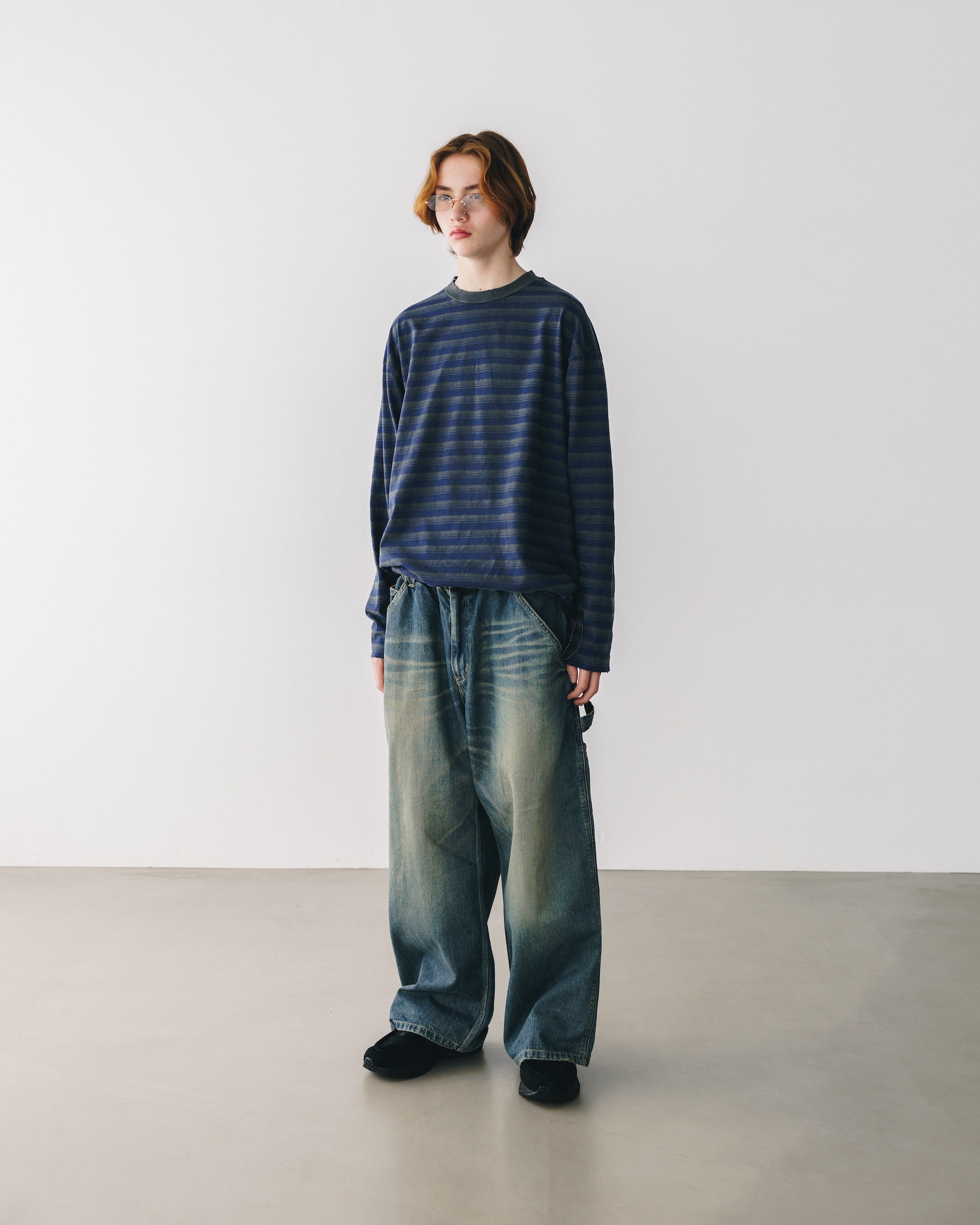 【3.8 SAT 20:00- IN STOCK】VINTAGE DYED SELVEDGE DENIM WORKER PANTS (VINTAGE INDIGO)