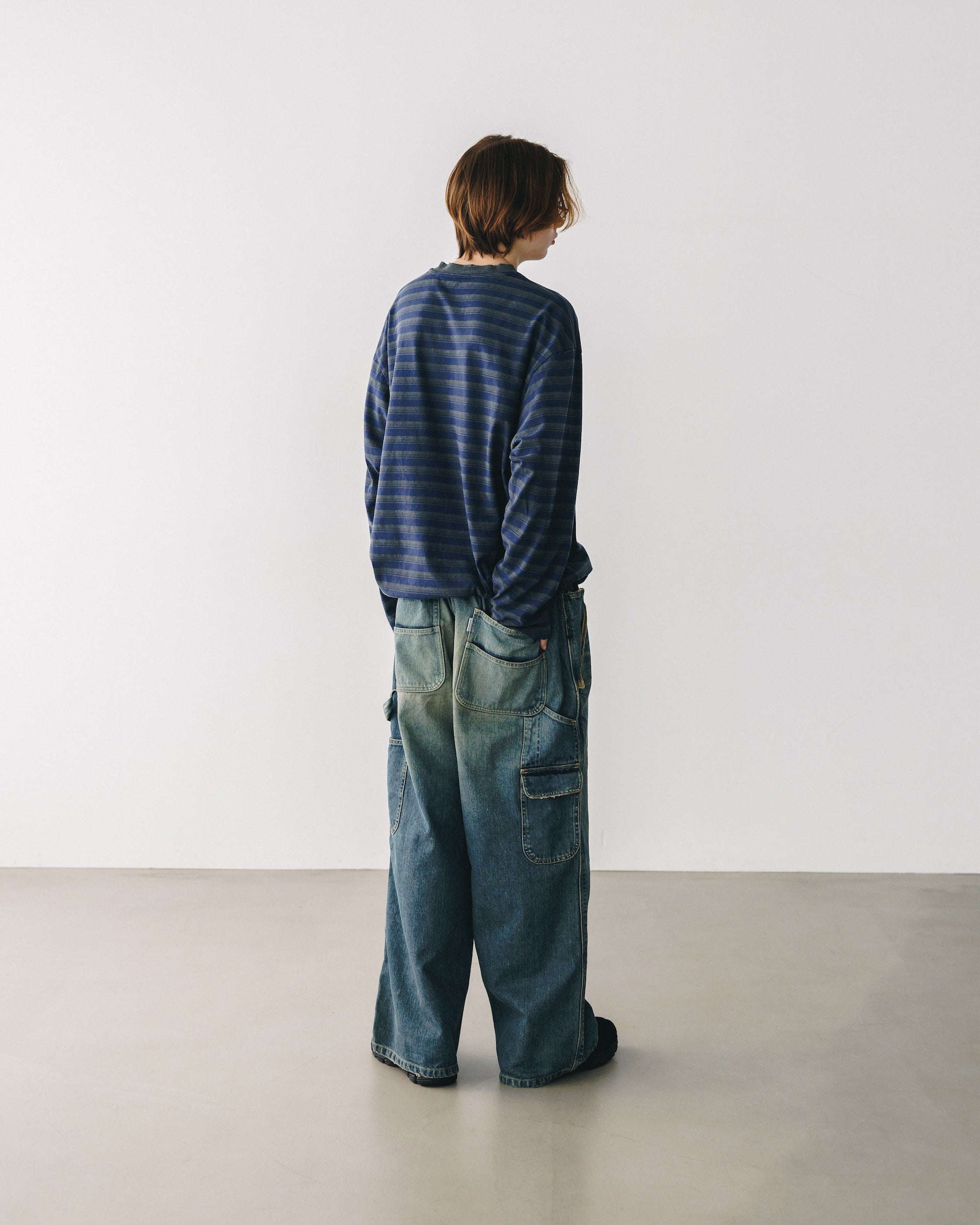 【3.8 SAT 20:00- IN STOCK】VINTAGE DYED SELVEDGE DENIM WORKER PANTS (VINTAGE INDIGO)