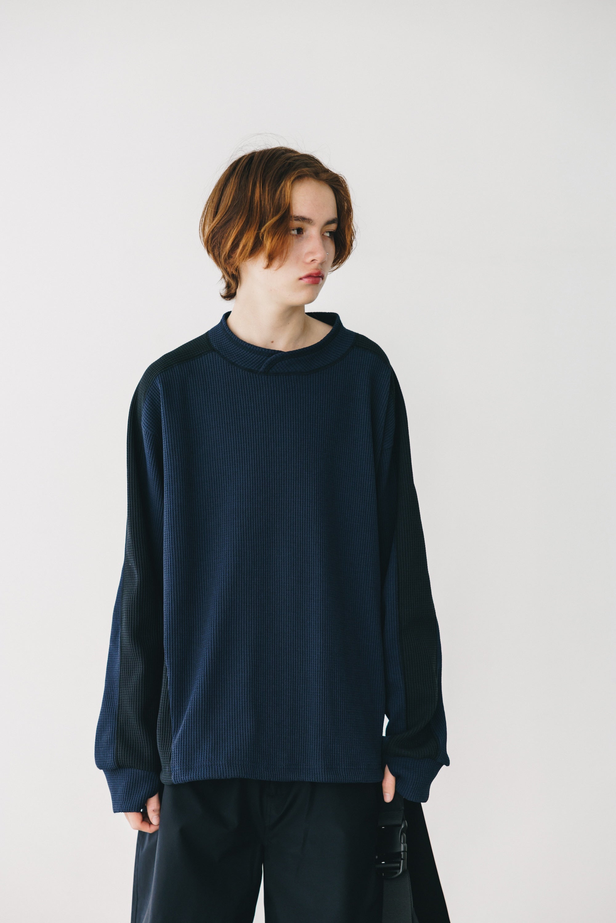 【3.5 WED 20:00- IN STOCK】CITY LIGHT THERMAL PULLOVER (NAVY×BLACK)