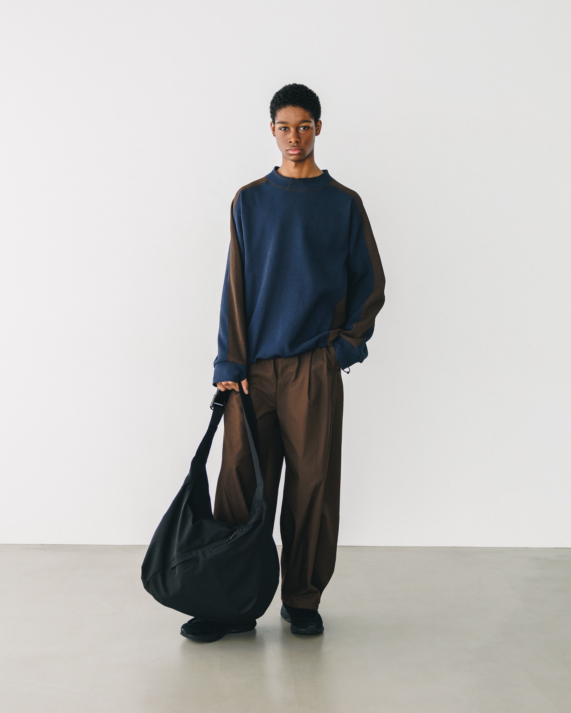 【3.5 WED 20:00- IN STOCK】CITY LIGHT THERMAL PULLOVER (NAVY×BROWN)