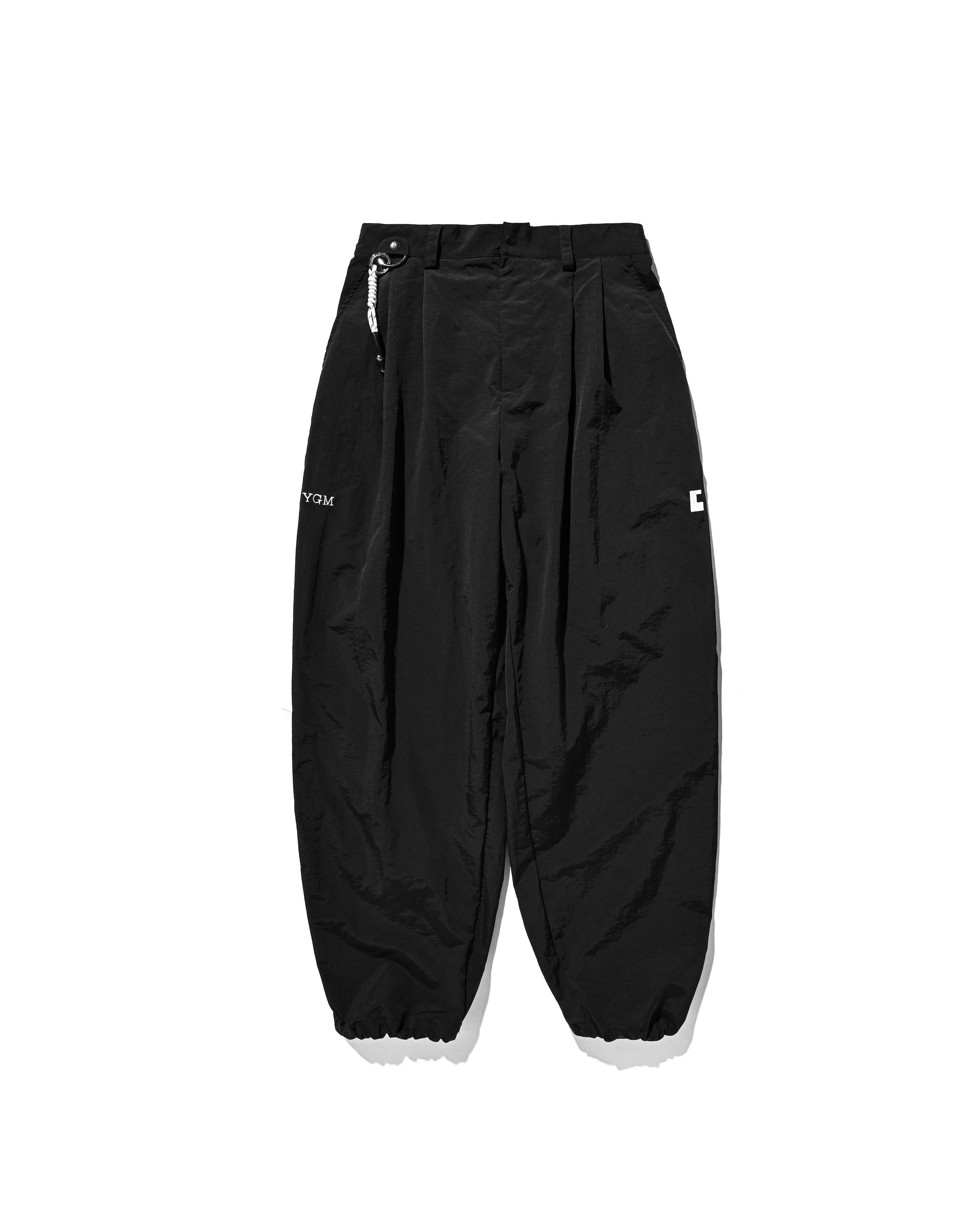 【10.15 WED 20:00- IN STOCK】WATER REPELLENT NYLON CITY UNIFORM WIDE TAPERED PANTS FOR YGM (BLACK×WHITE)