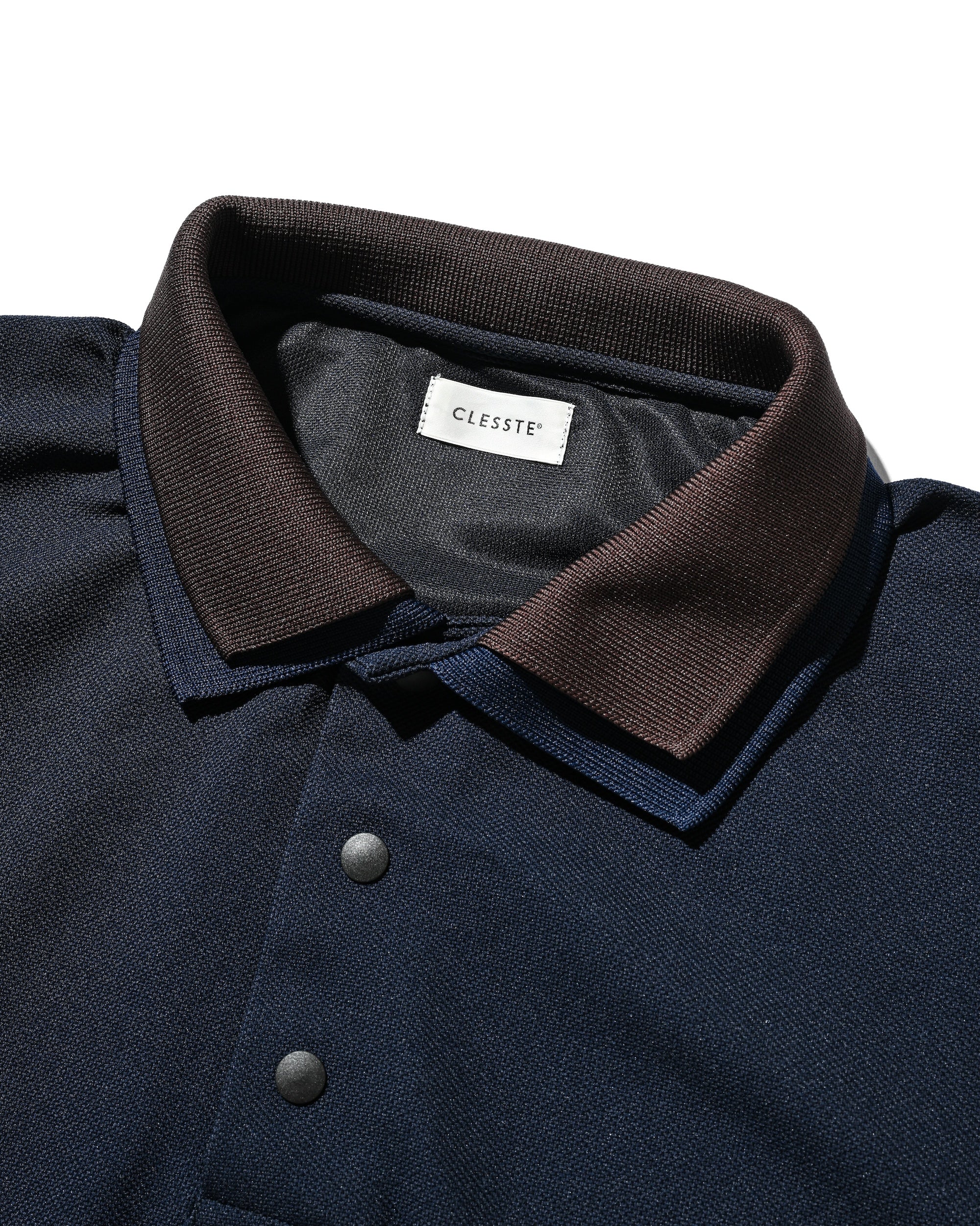 【7.11 SAT 20:00- IN STOCK】ACTIVE CITY S/S DOUBLE COLLAR POLO SHIRT (NAVY×BROWN)