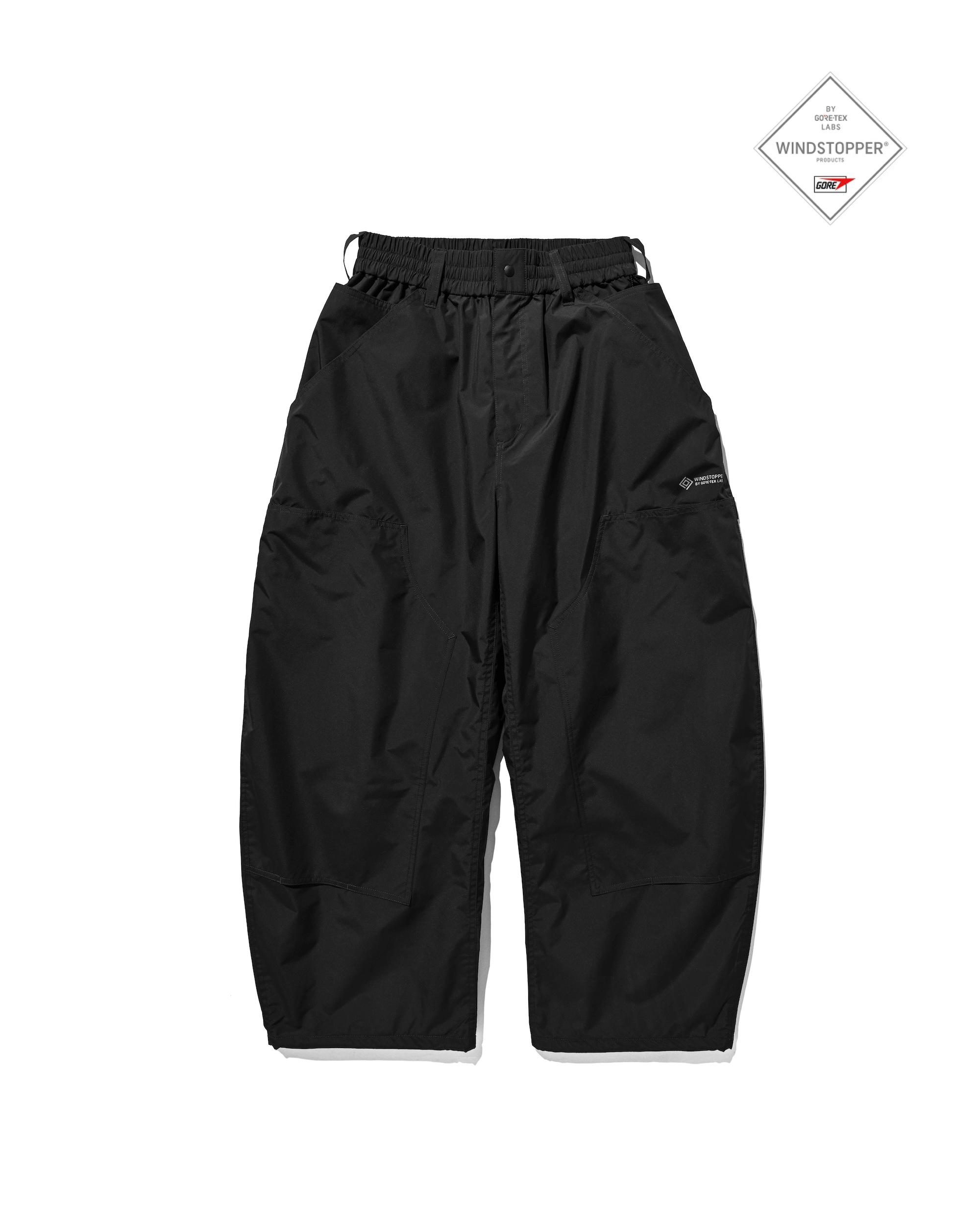【5.27 WED 20:00- IN STOCK】+PHENIX WINDSTOPPER® BY GORE-TEX LABS DOUBLE KNEE CURVED WORKER PANTS (BLACK)