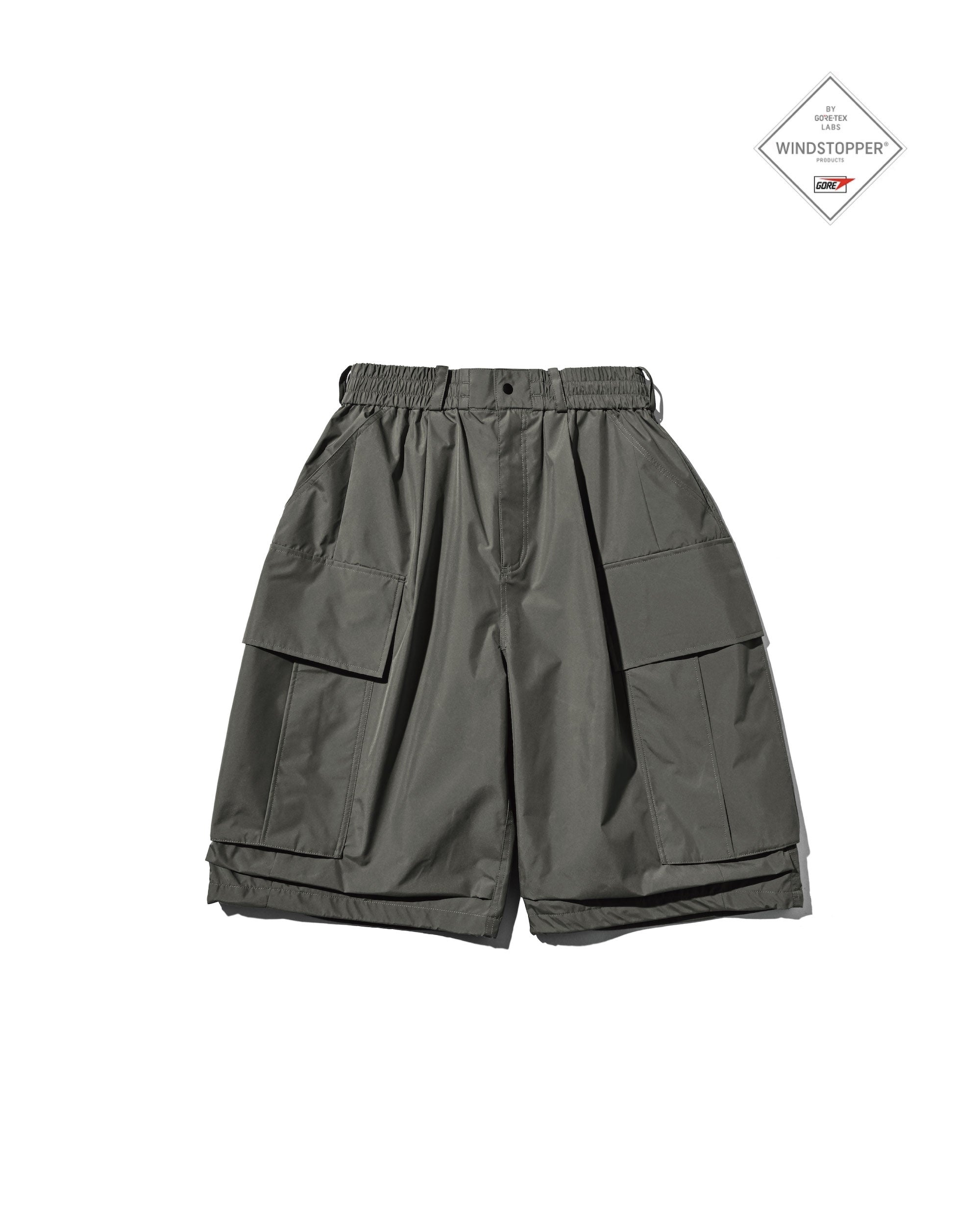 【5.6 WED 20:00- IN STOCK】+PHENIX WINDSTOPPER® BY GORE-TEX LABS CITY MEGA POCKET BALLOON CARGO HALF PANTS (ASPHALT GRAY)