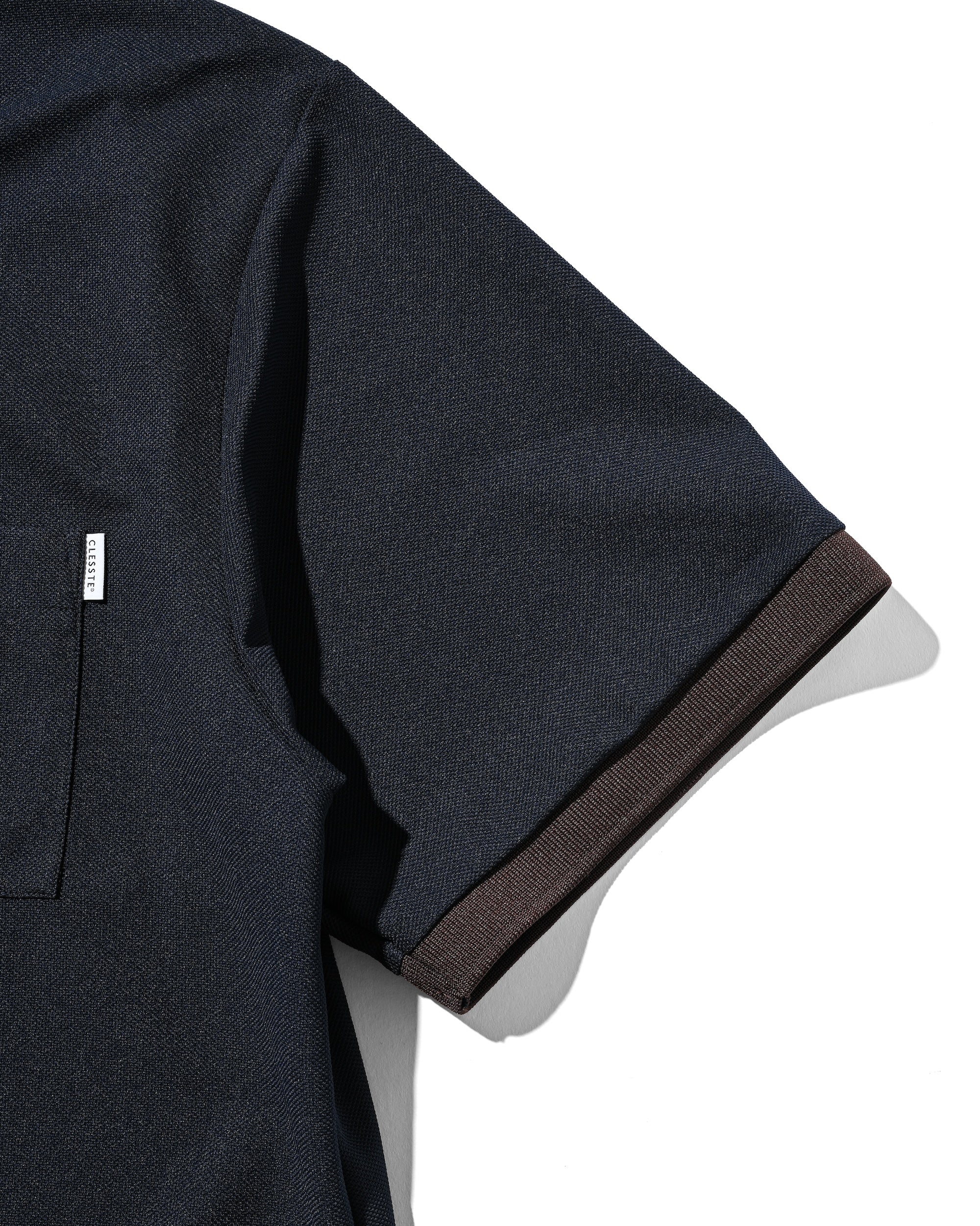 【7.11 SAT 20:00- IN STOCK】ACTIVE CITY S/S DOUBLE COLLAR POLO SHIRT (NAVY×BROWN)