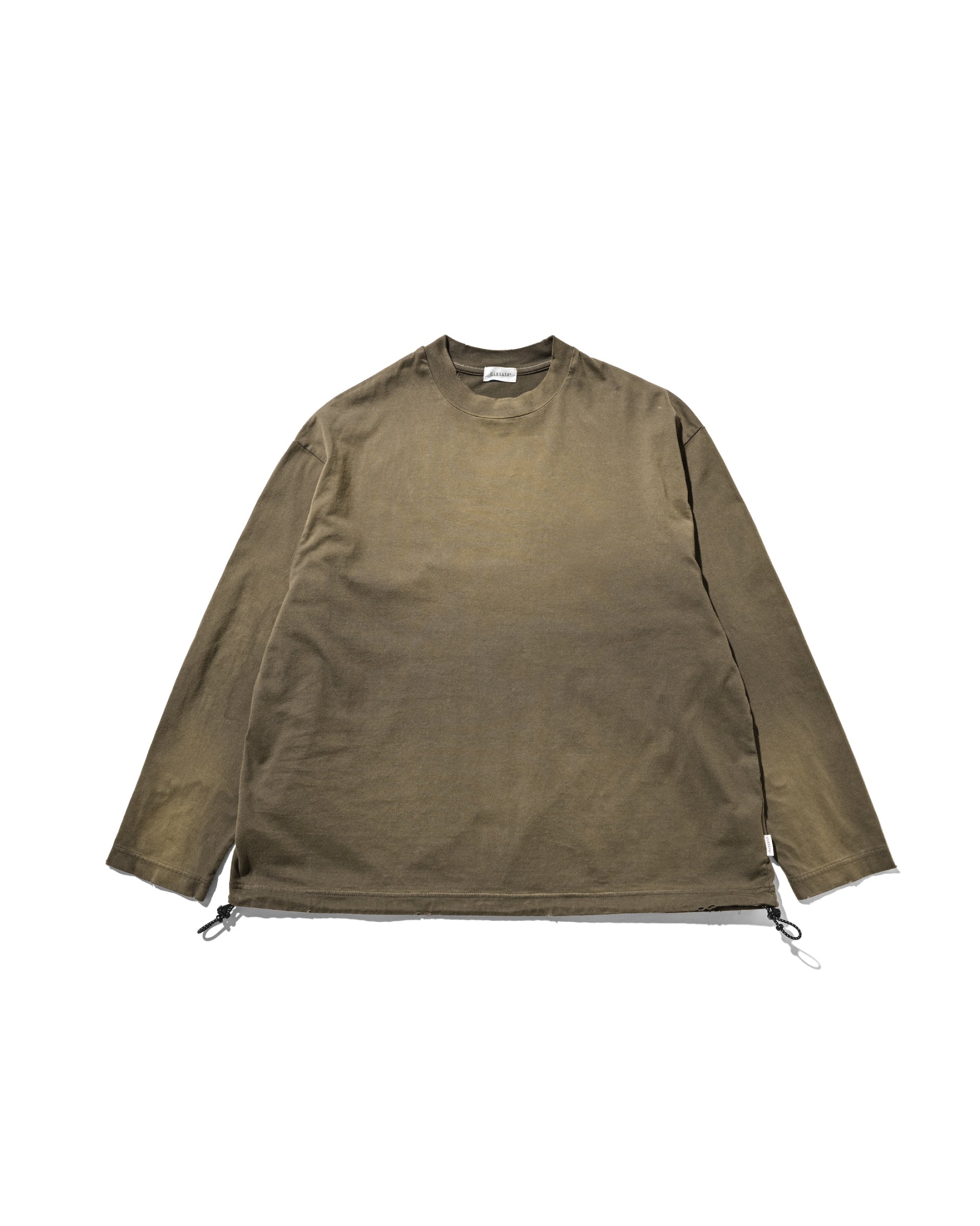 【10.1 WED 20:00- IN STOCK】GRADATION DYED L/S T-SHIRT WITH DRAWSTRINGS (BEIGE)
