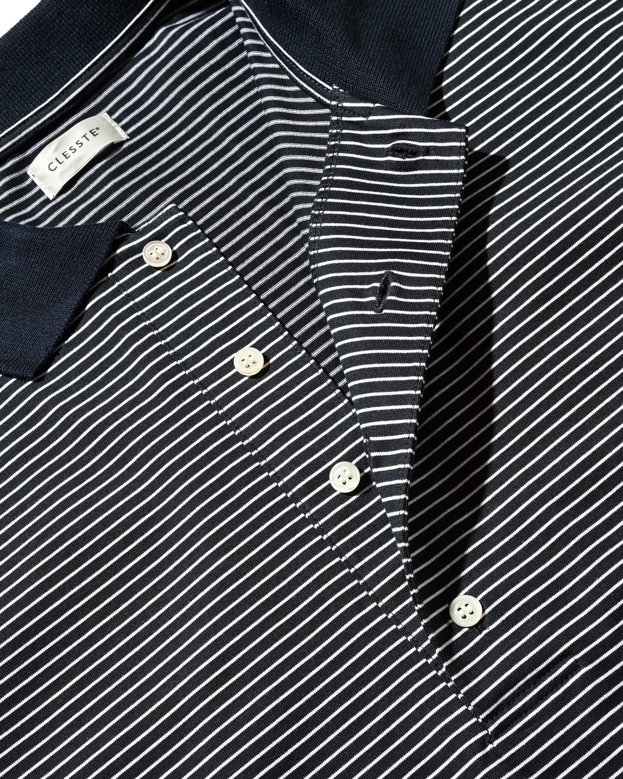 7.12 SAT 20:00- IN STOCK】STRIPED S/S POLO WITH DRAWSTRINGS