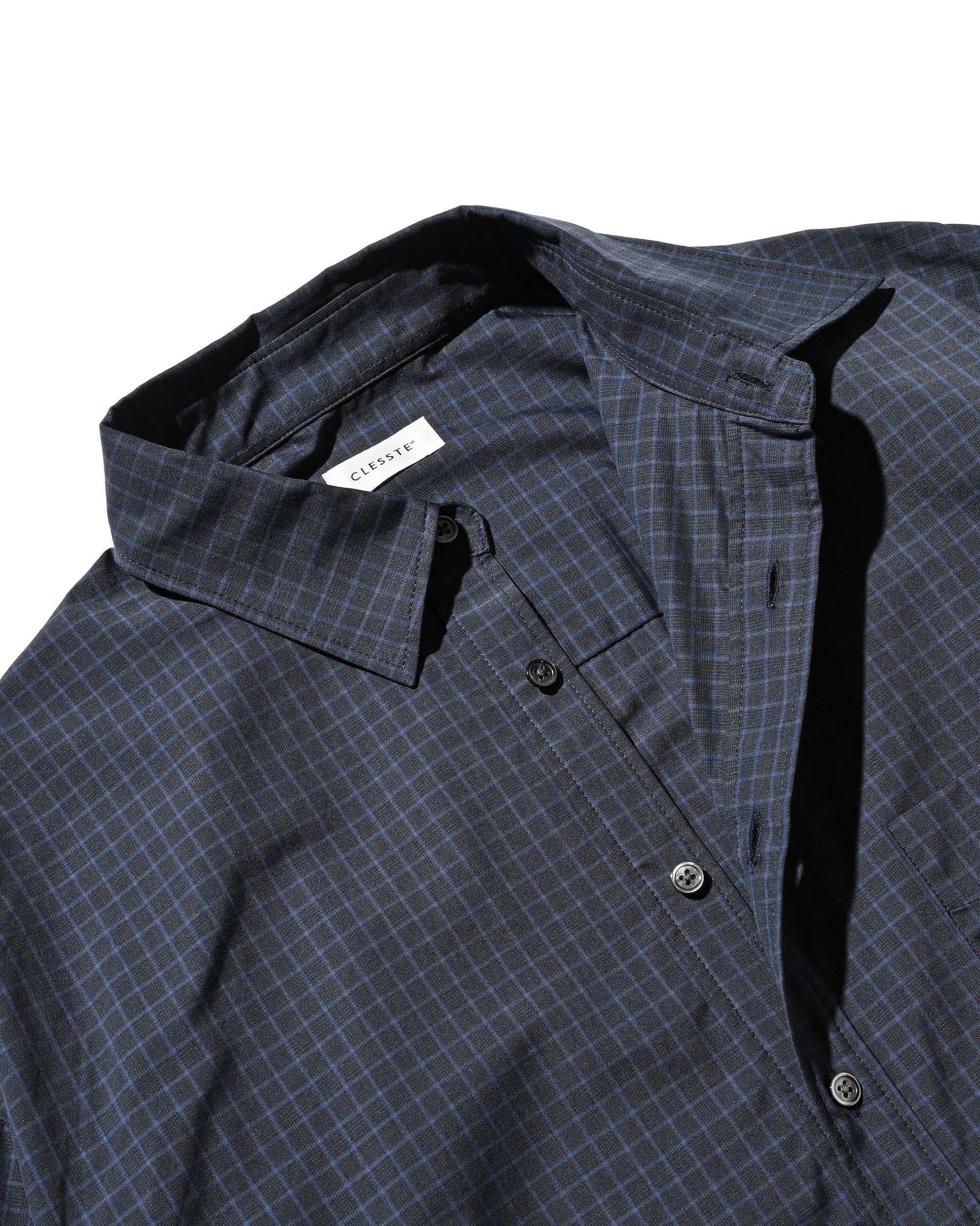 MINI PLAID L/S PULLOVER SHIRT (NAVY)