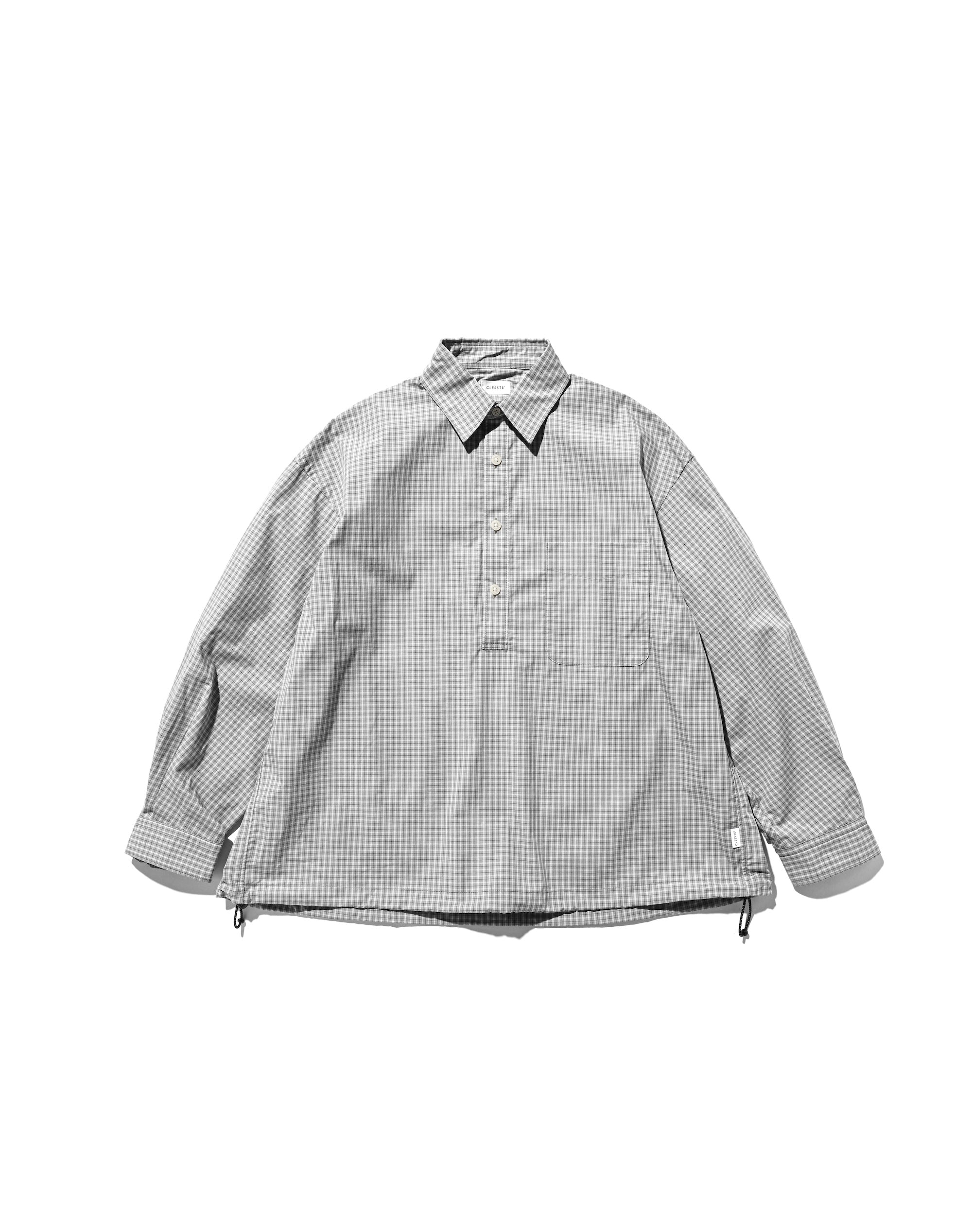 【11.8 SAT 20:00- IN STOCK】MINI PLAID L/S PULLOVER SHIRT (GRAY)