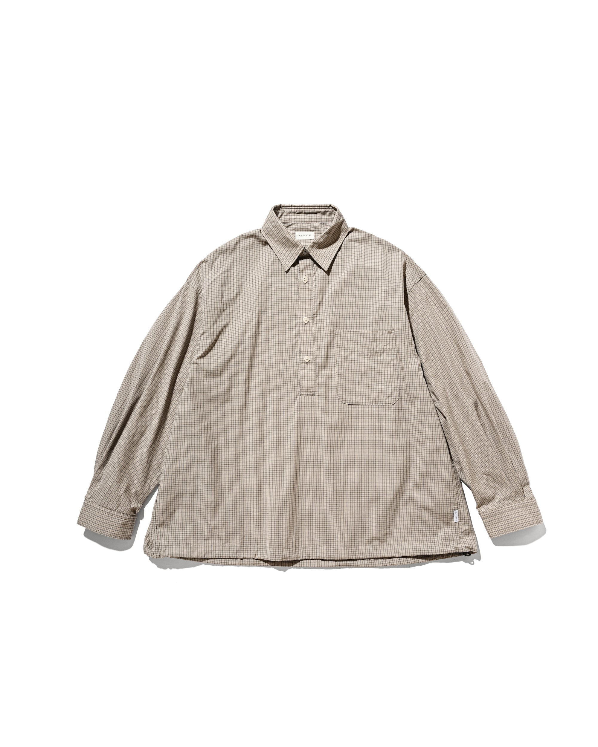 【11.8 SAT 20:00- IN STOCK】MINI PLAID L/S PULLOVER SHIRT (BEIGE)