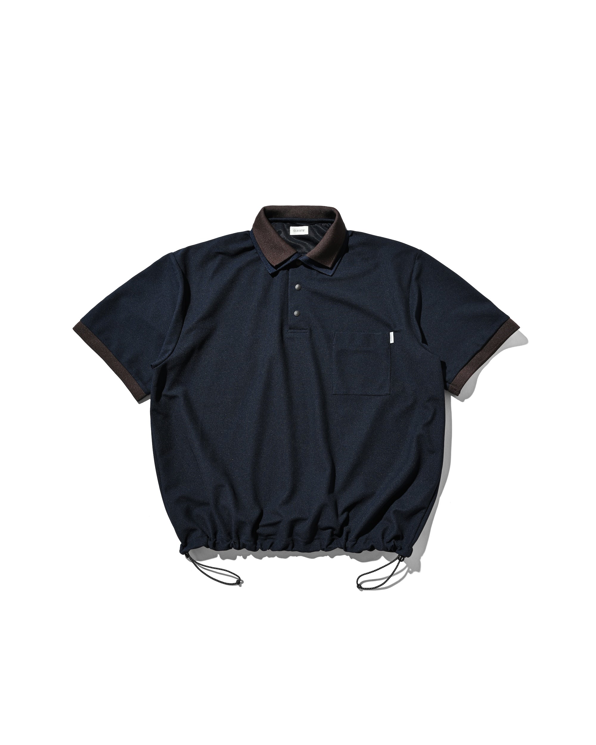 【7.11 SAT 20:00- IN STOCK】ACTIVE CITY S/S DOUBLE COLLAR POLO SHIRT (NAVY×BROWN)