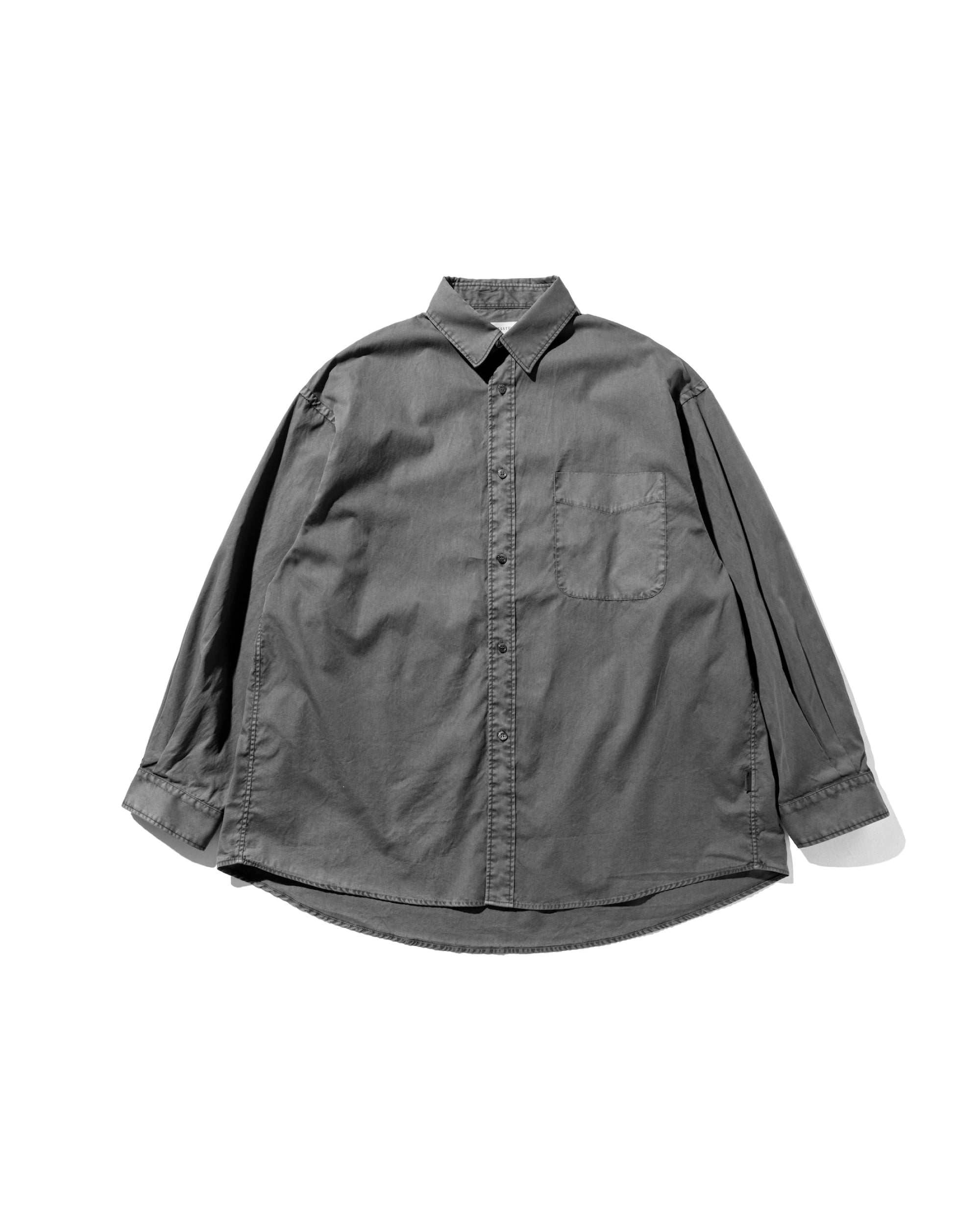 【10.1 WED 20:00- IN STOCK】PIGMENT DYED OXFORD CITY SHIRT (FADE BLACK)