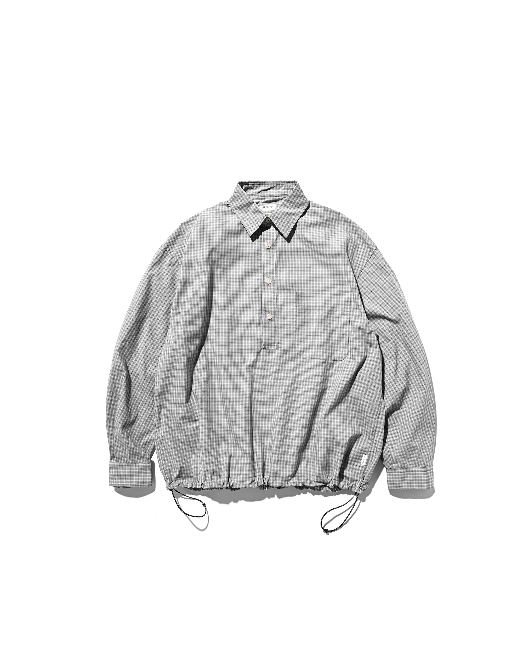 【11.8 SAT 20:00- IN STOCK】MINI PLAID L/S PULLOVER SHIRT (GRAY)