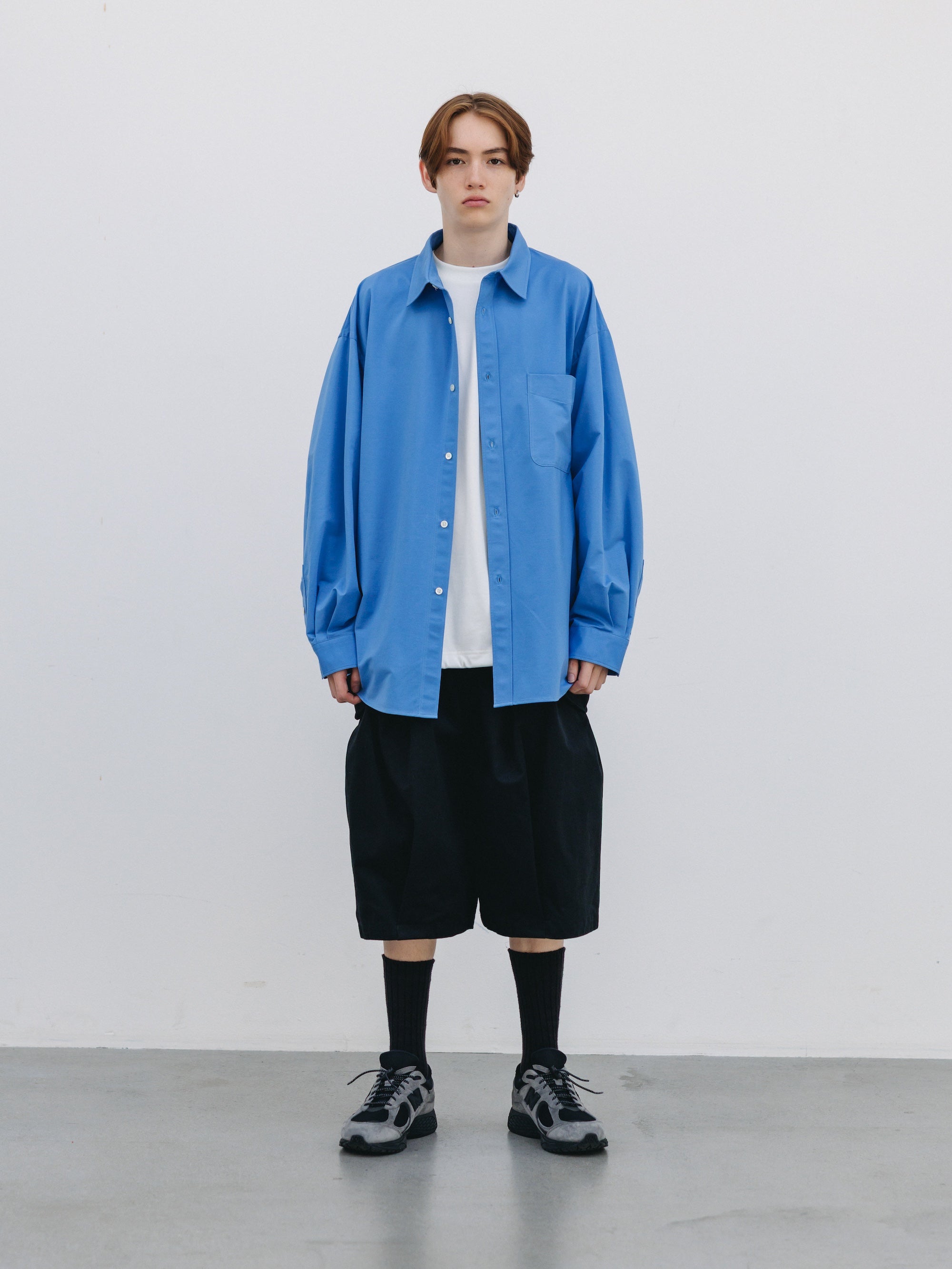 5.6 WED 20:00- IN STOCK】46G KNIT EVERYDAY L/S SHIRT (SAX BLUE)