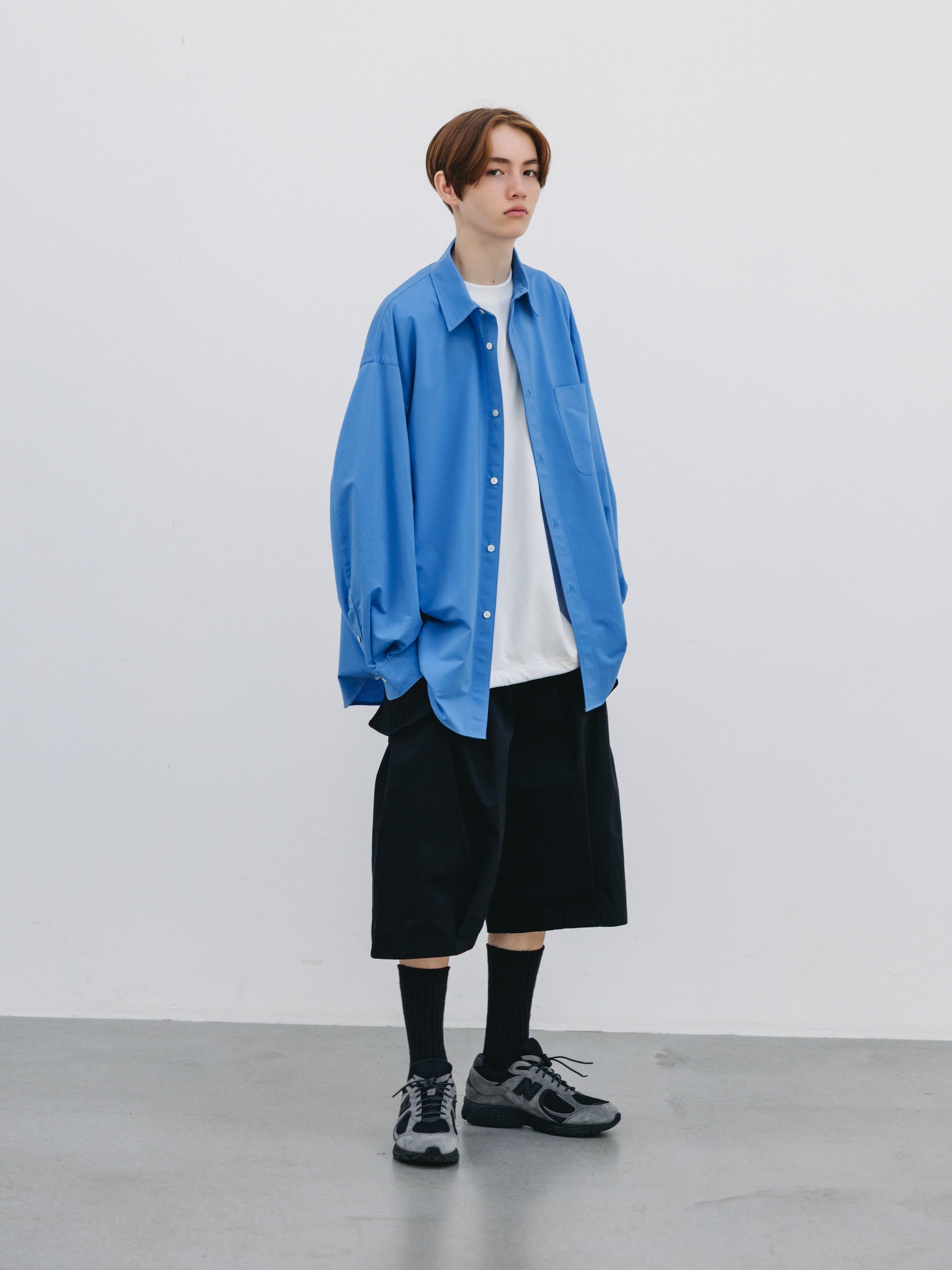 m*h様 clesste  OX DRESS KNIT WIDESHI 46G KNIT EVERYDAY L/S SHIRT (SAX BLUE)