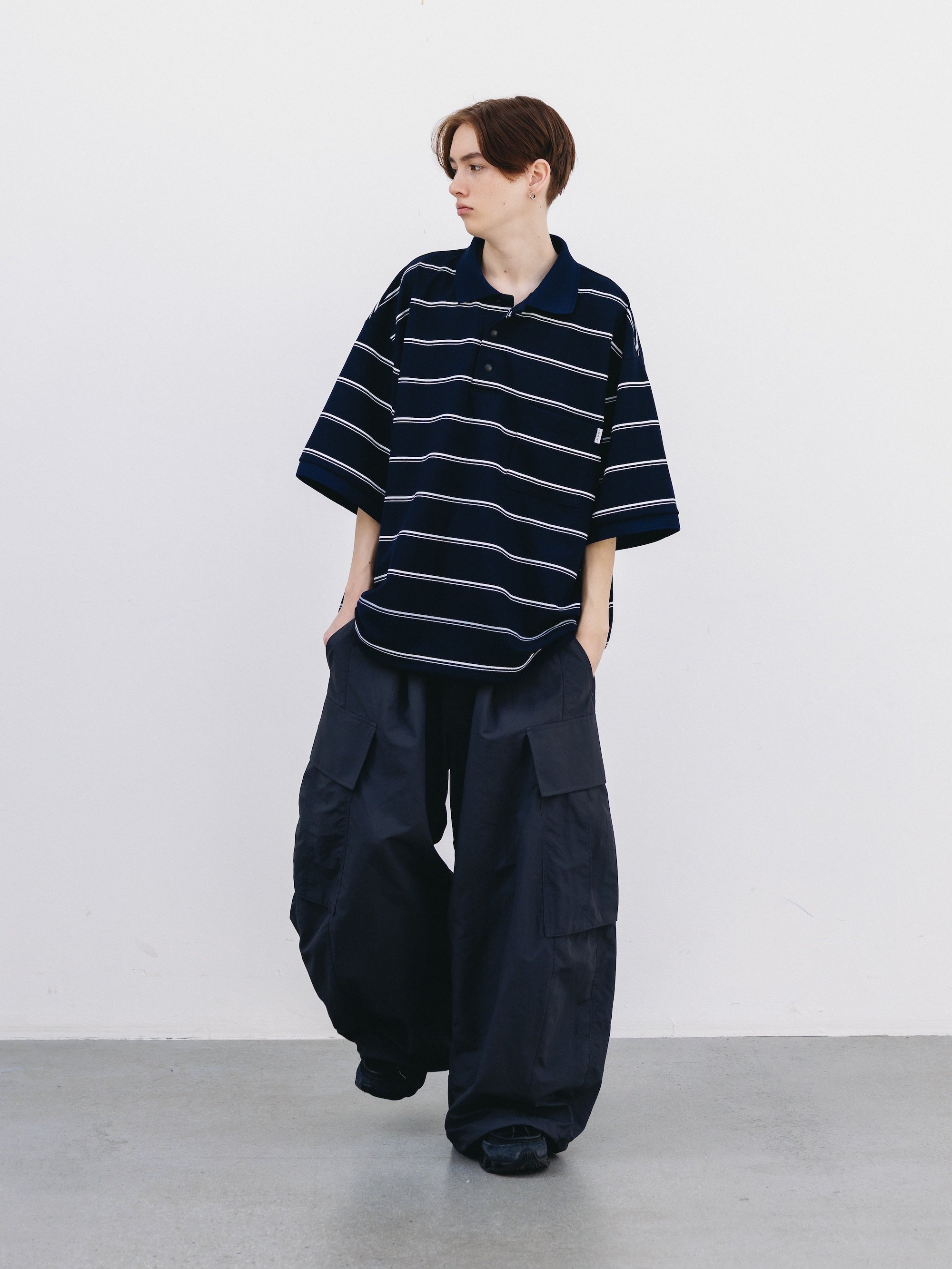 5.23 SAT 20:00- IN STOCK】THICK/THIN STRIPE ACTIVE CITY POLO S/S SHIRT