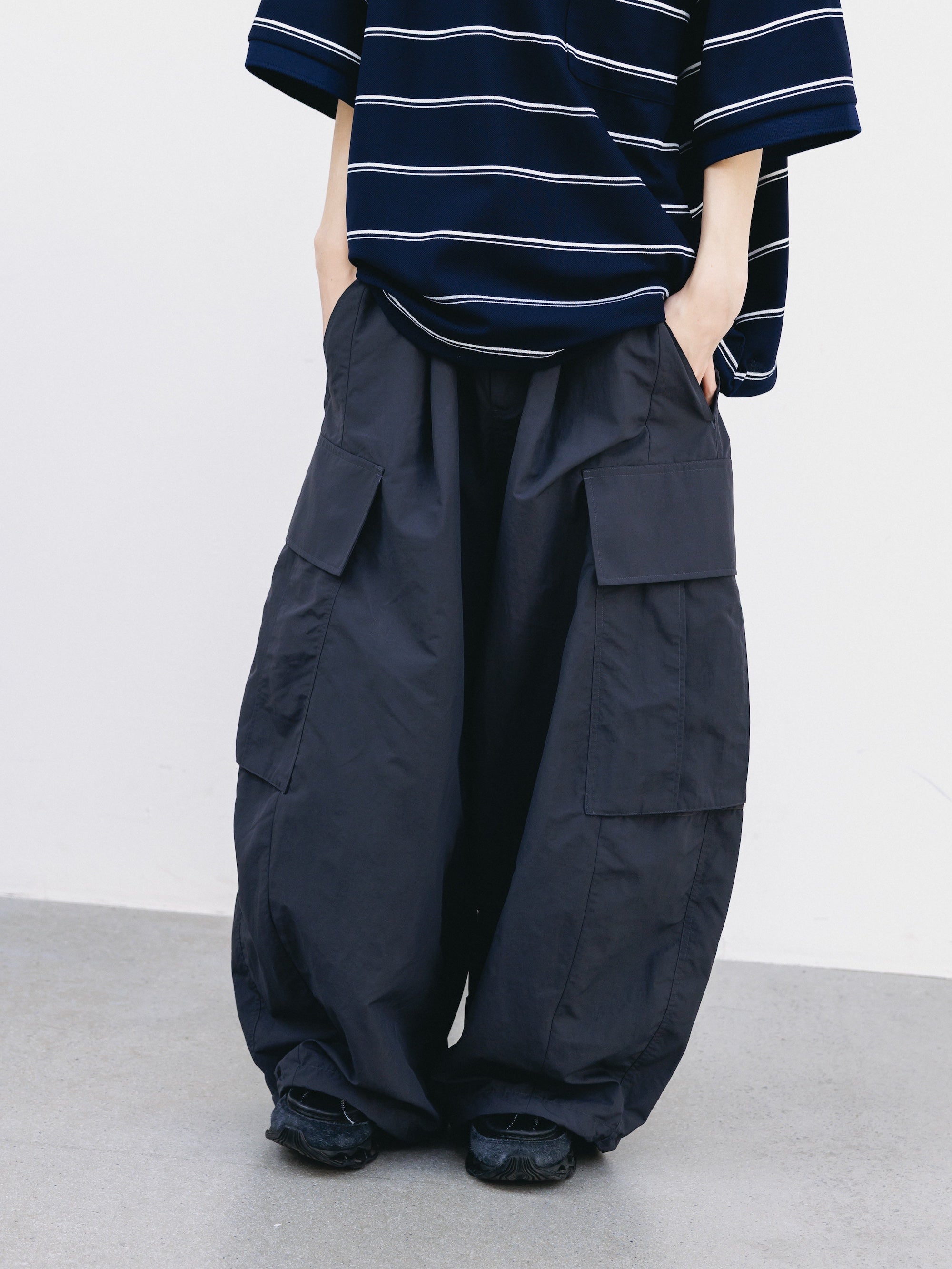 ACTIVE CITY MEGA POCKET BALLOON CARGO PANTS (GRAY)