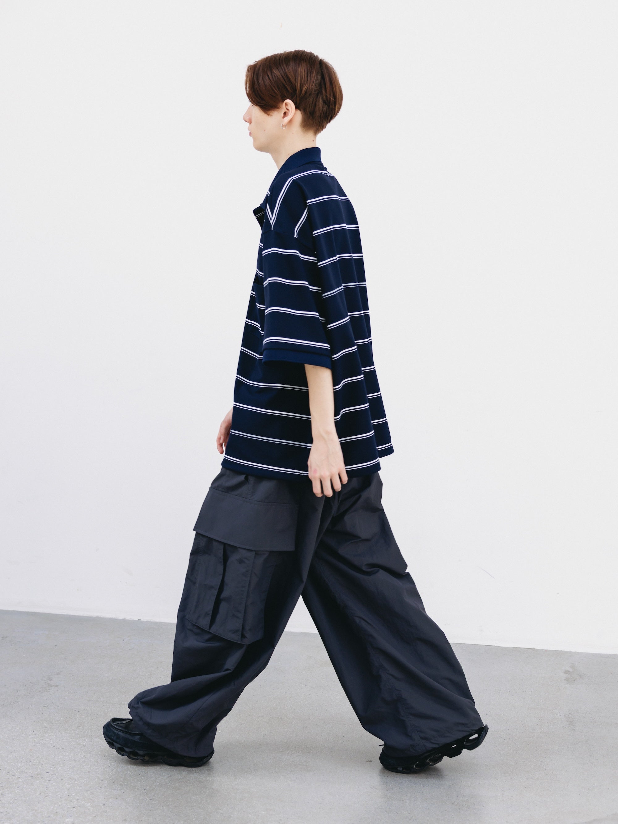 THICK/THIN STRIPE ACTIVE CITY  POLO S/S SHIRTS(NAVY)