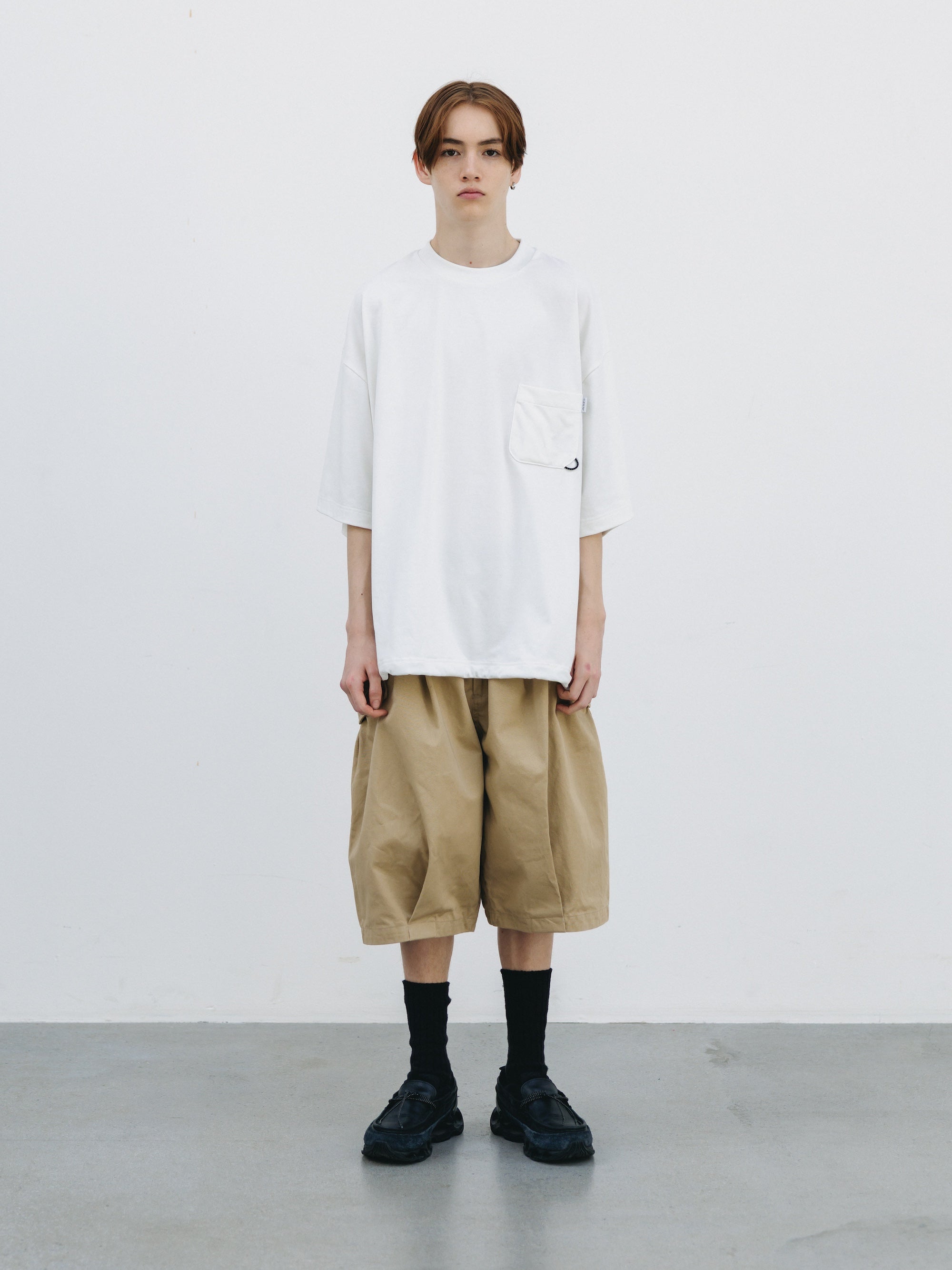 【3.14 SAT 20:00- IN STOCK】FLAP WIDE BALLOON HALF PANTS (BEIGE)