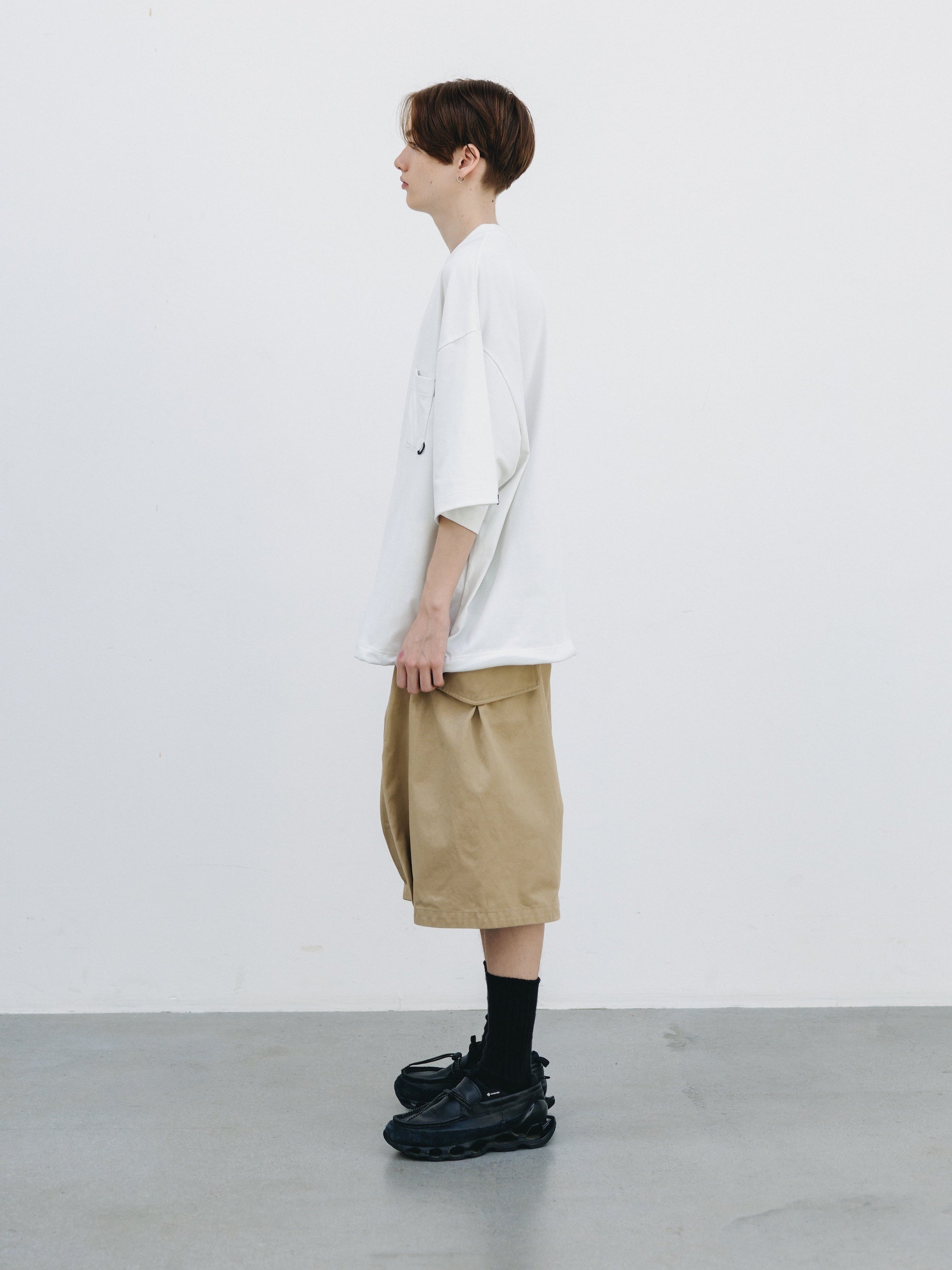 【3.14 SAT 20:00- IN STOCK】FLAP WIDE BALLOON HALF PANTS (BEIGE)
