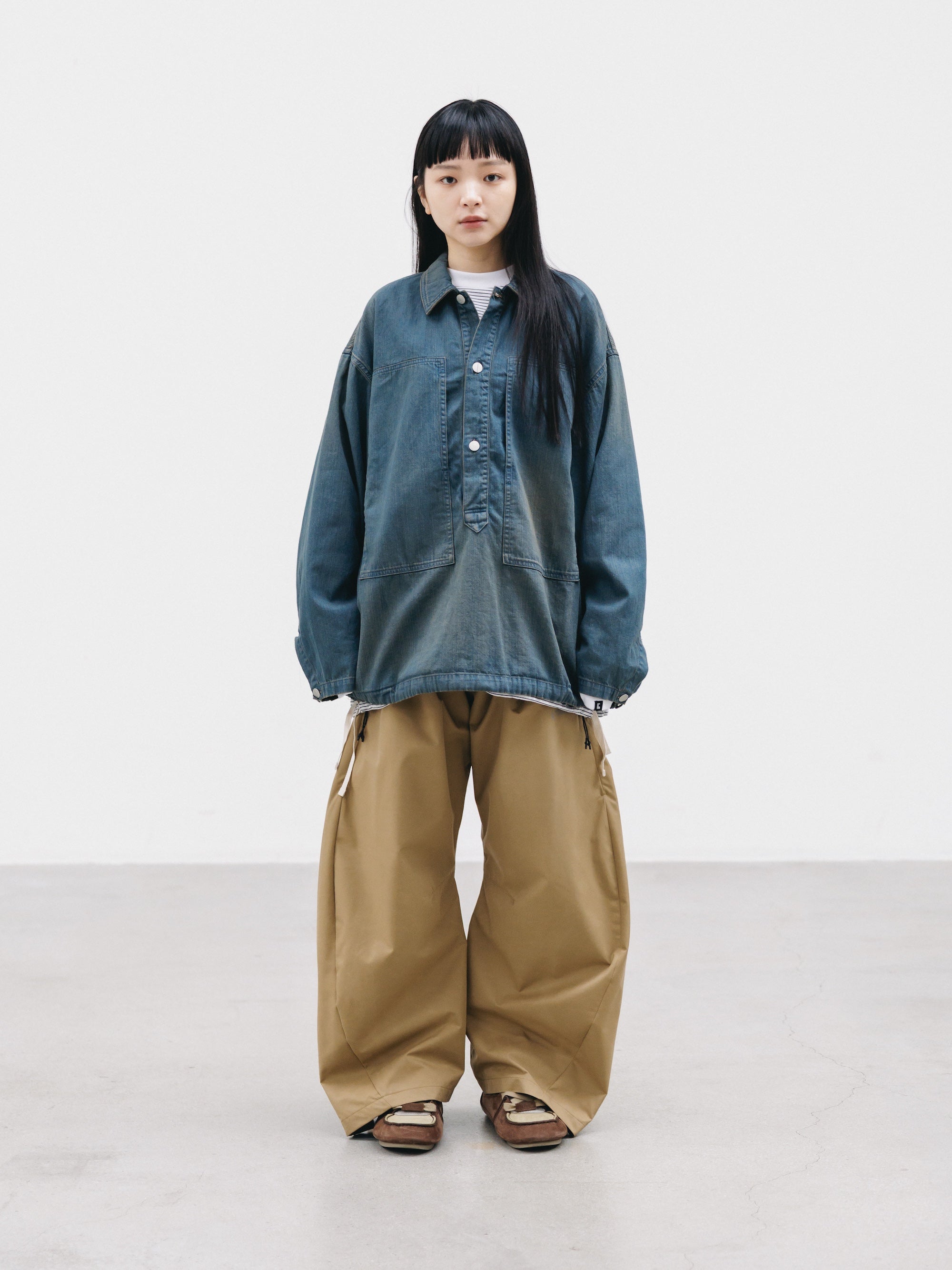 VINTAGE DYED SELVEDGE DENIM US ARMY M-35 PULLOVER JACKET (VINTAGE BROW