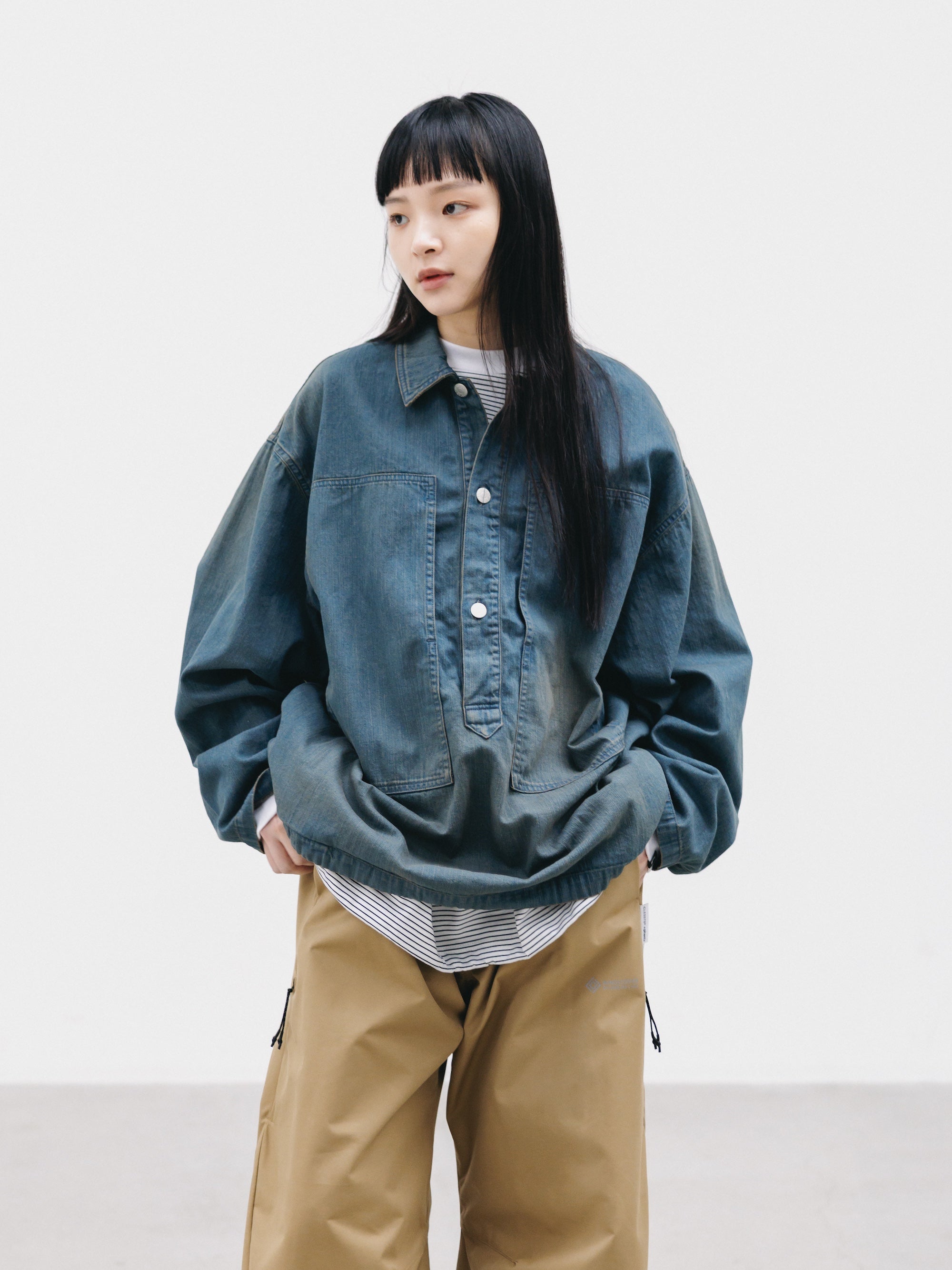 【2.21 SAT 20:00- IN STOCK】VINTAGE DYED SELVEDGE DENIM US ARMY M-35 PULLOVER JACKET (VINTAGE BROWN)