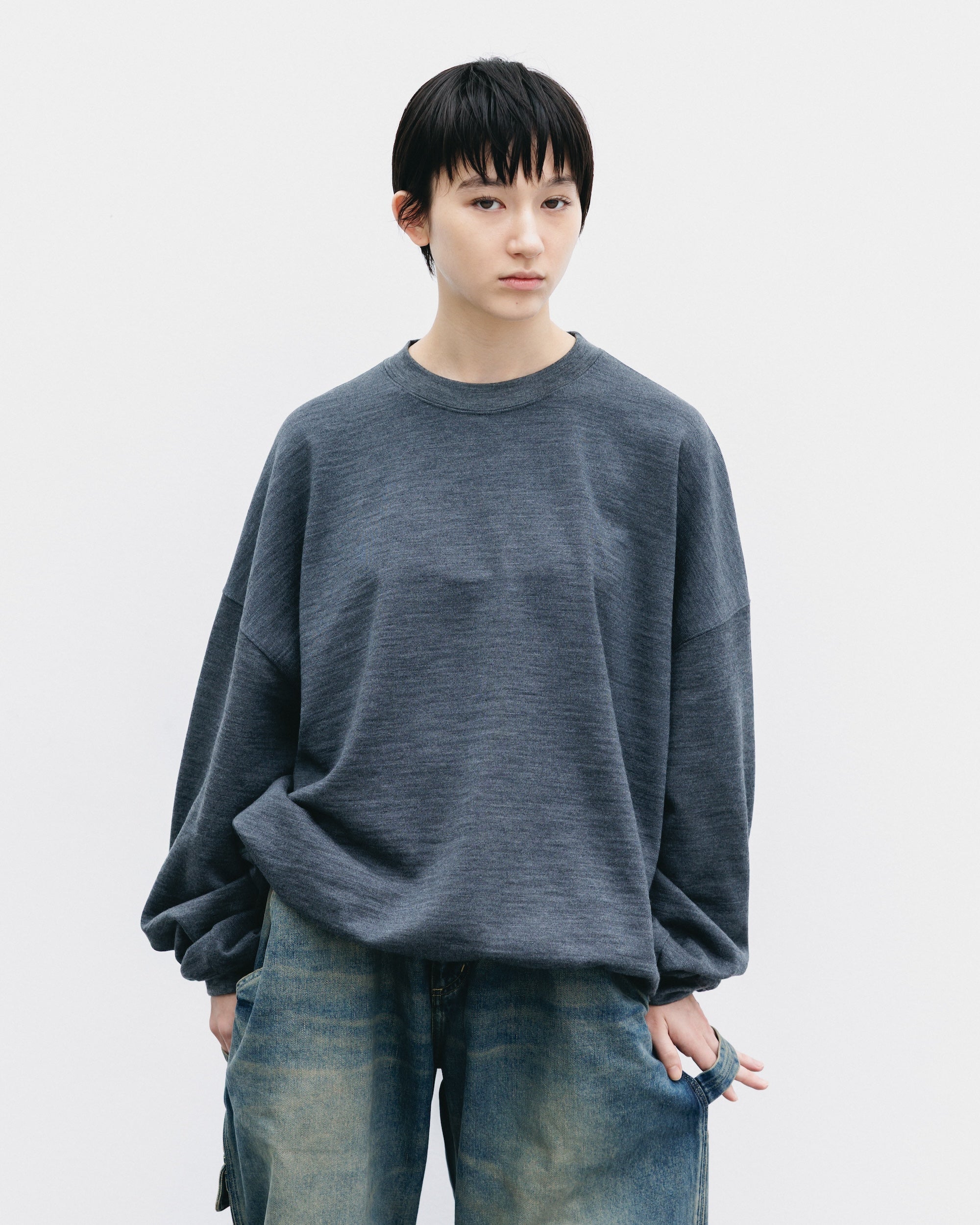【10.29 WED 20:00- IN STOCK】WOOL SWEATSHIRT (GRAY)
