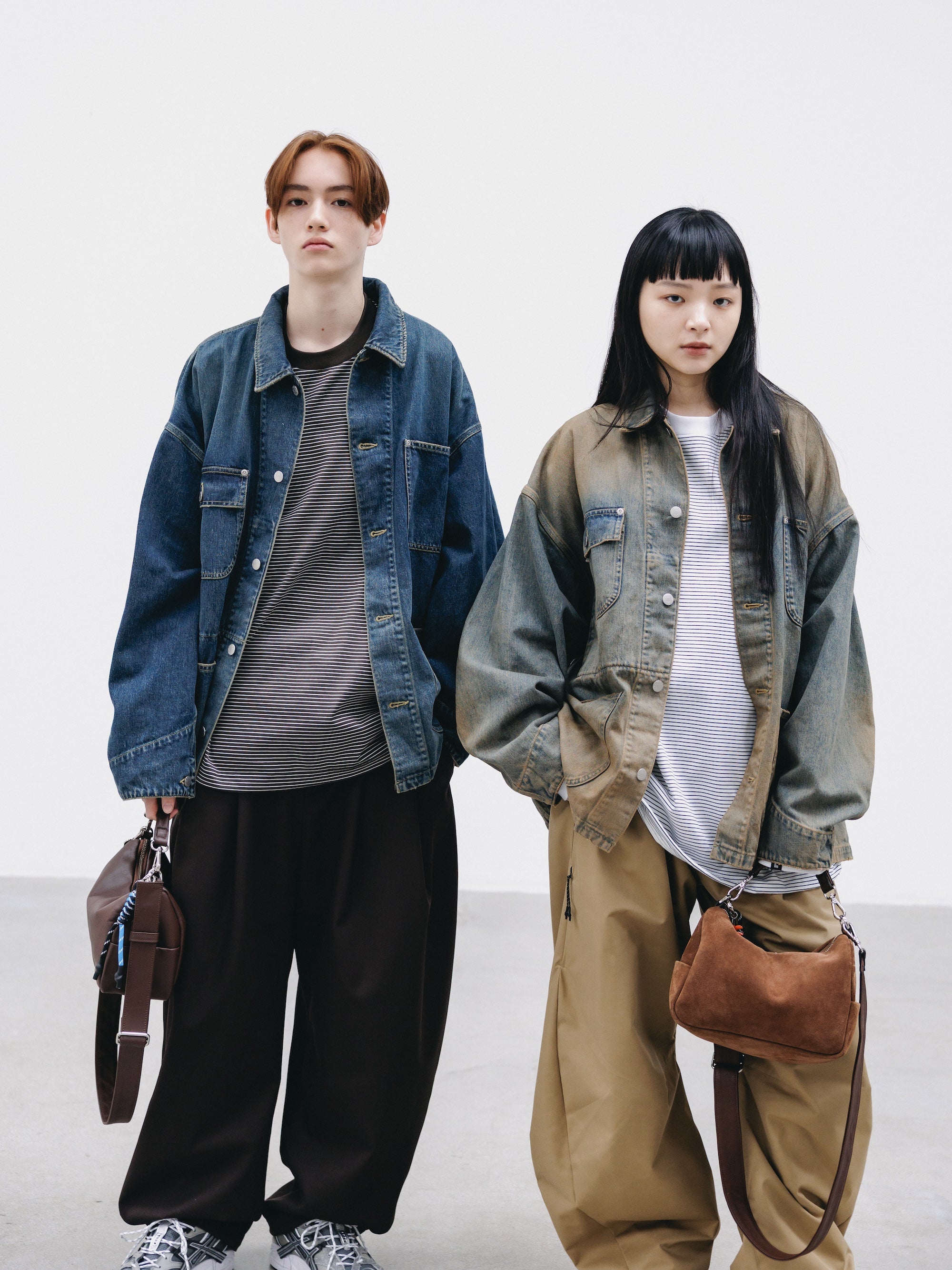 【2.14 SAT 20:00- IN STOCK】VINTAGE DYED SELVEDGE DENIM CITY UTILITY COAT (VINTAGE BEIGE)