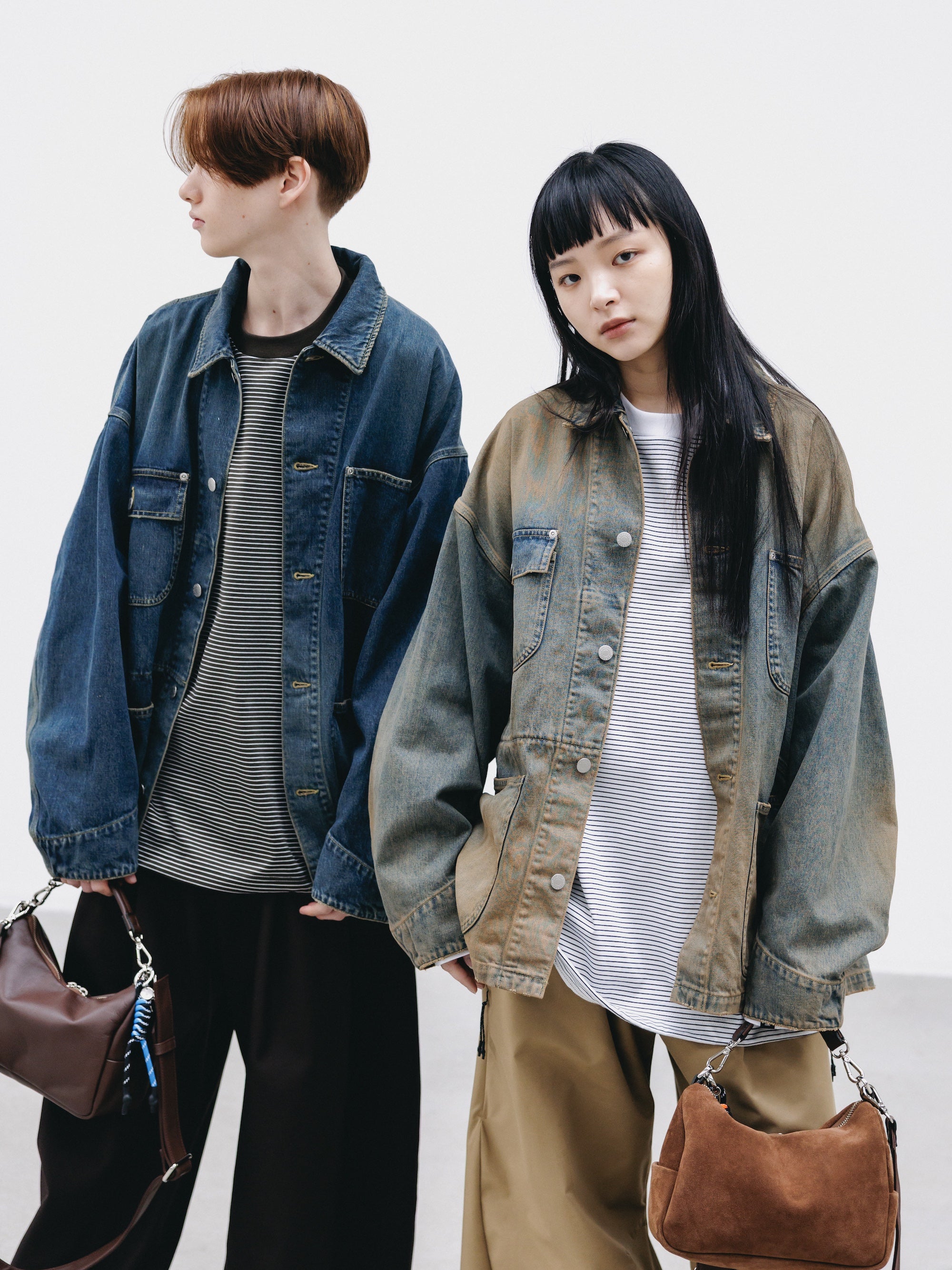 【2.14 SAT 20:00- IN STOCK】VINTAGE DYED SELVEDGE DENIM CITY UTILITY COAT (VINTAGE BEIGE)