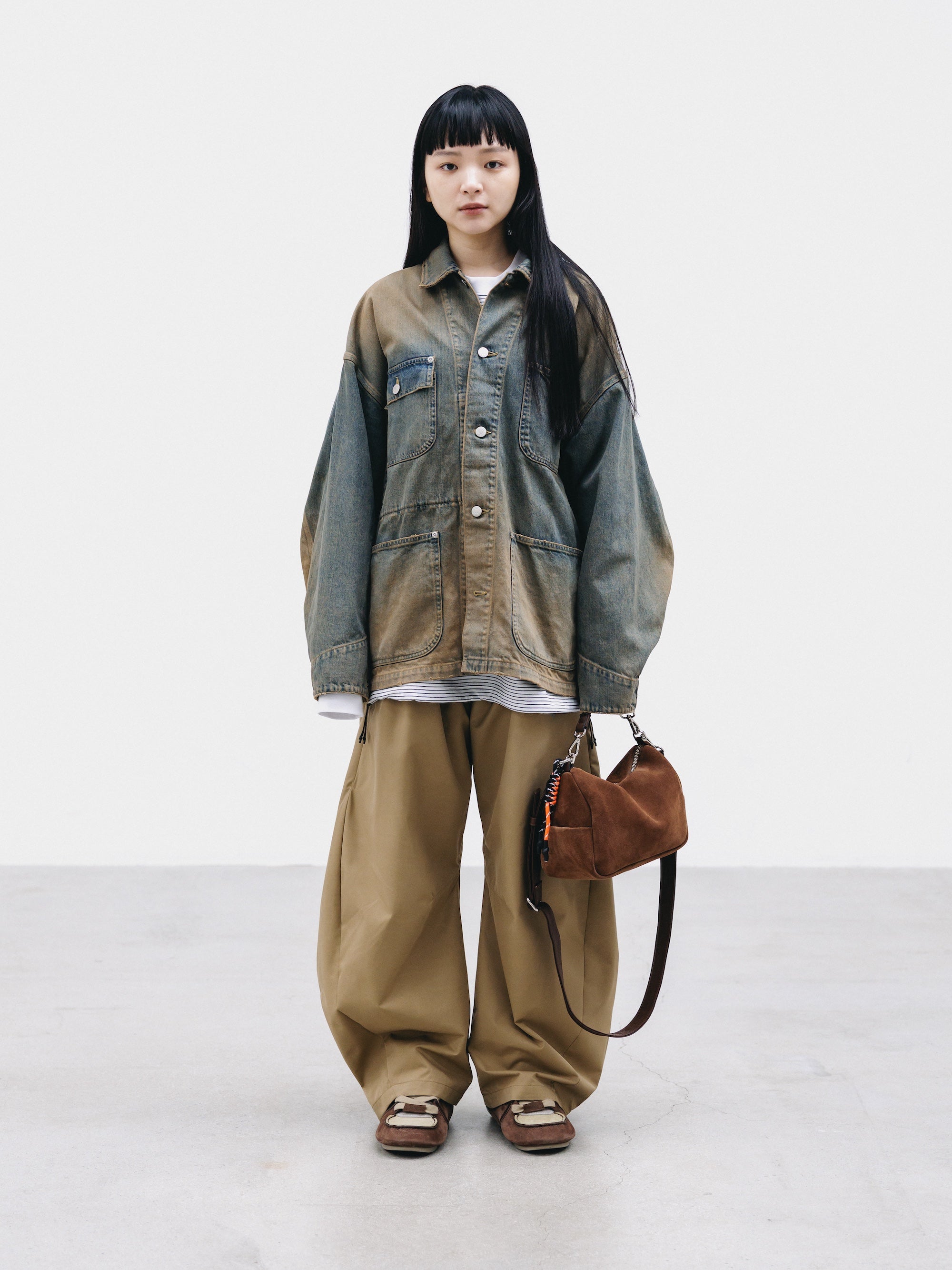 【2.14 SAT 20:00- IN STOCK】VINTAGE DYED SELVEDGE DENIM CITY UTILITY COAT (VINTAGE BEIGE)