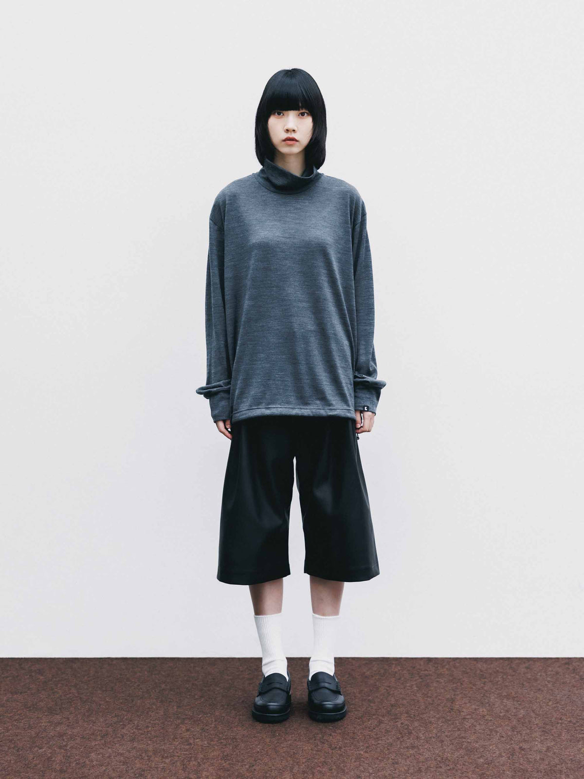 【9.16 WED 20:00- IN STOCK】MERINO WOOL L/S TURTLENECK TEE (GRAY)